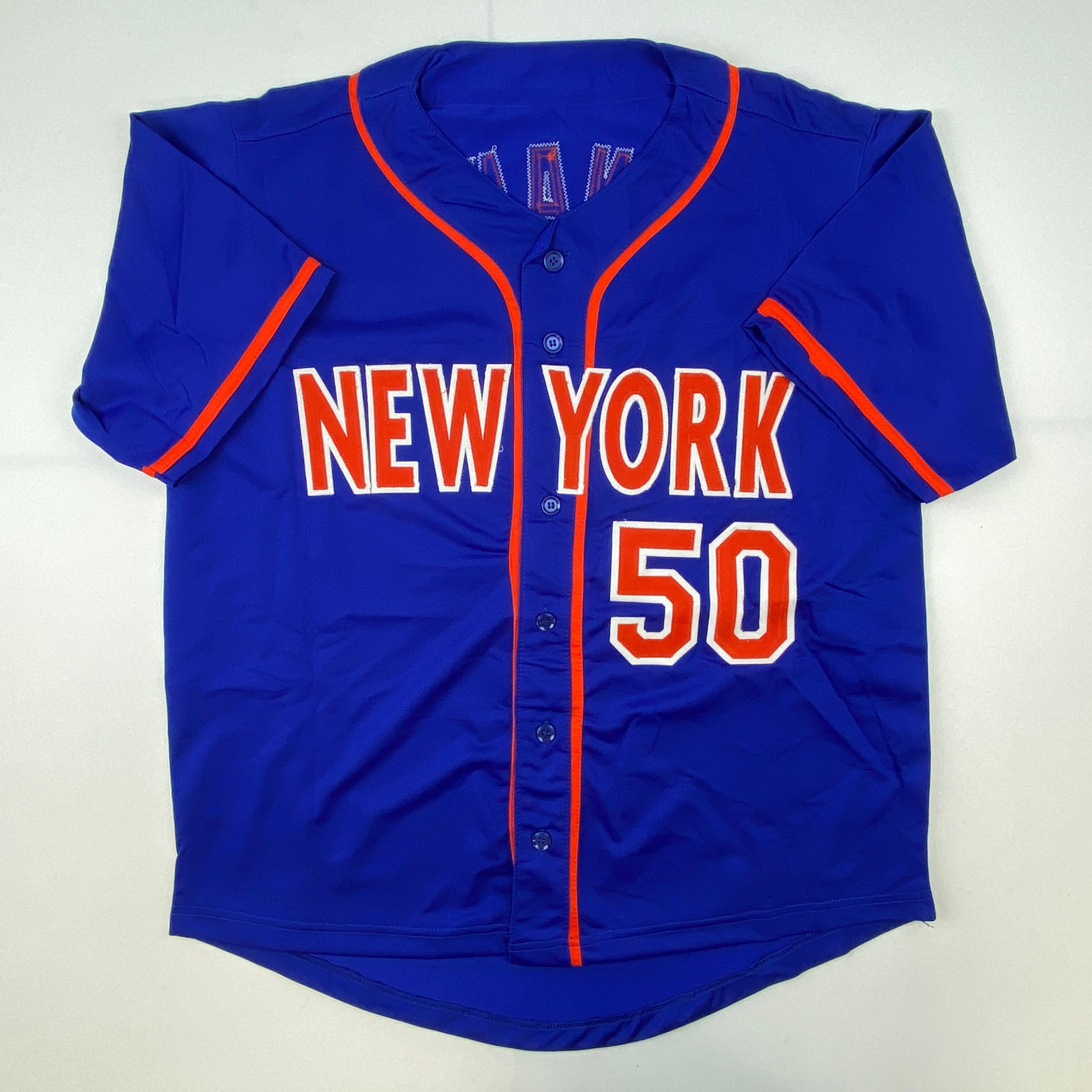 autographed-signed-sid-fernandez-86-wsc-new-york-blue-baseball-jersey-jsa-coa