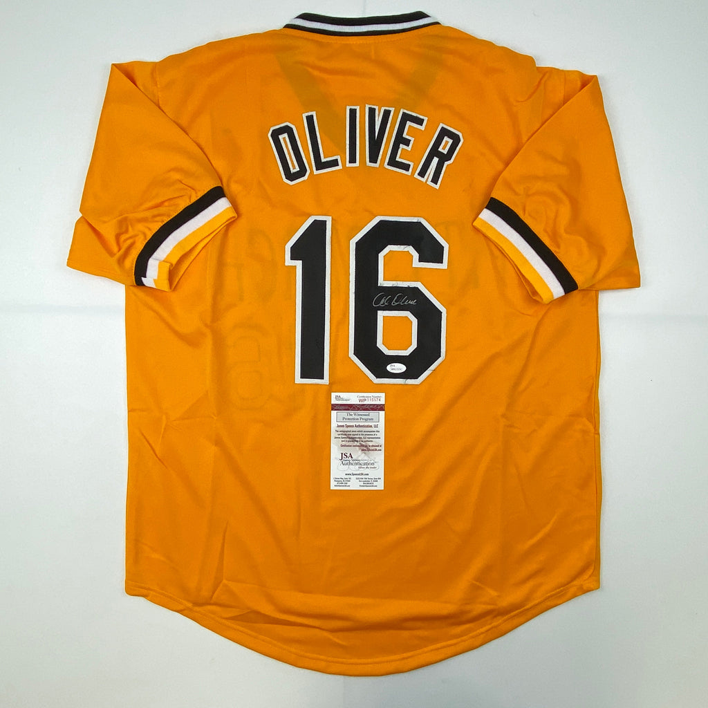 autographed-signed-al-oliver-pittsburgh-yellow-baseball-jersey-jsa-coa
