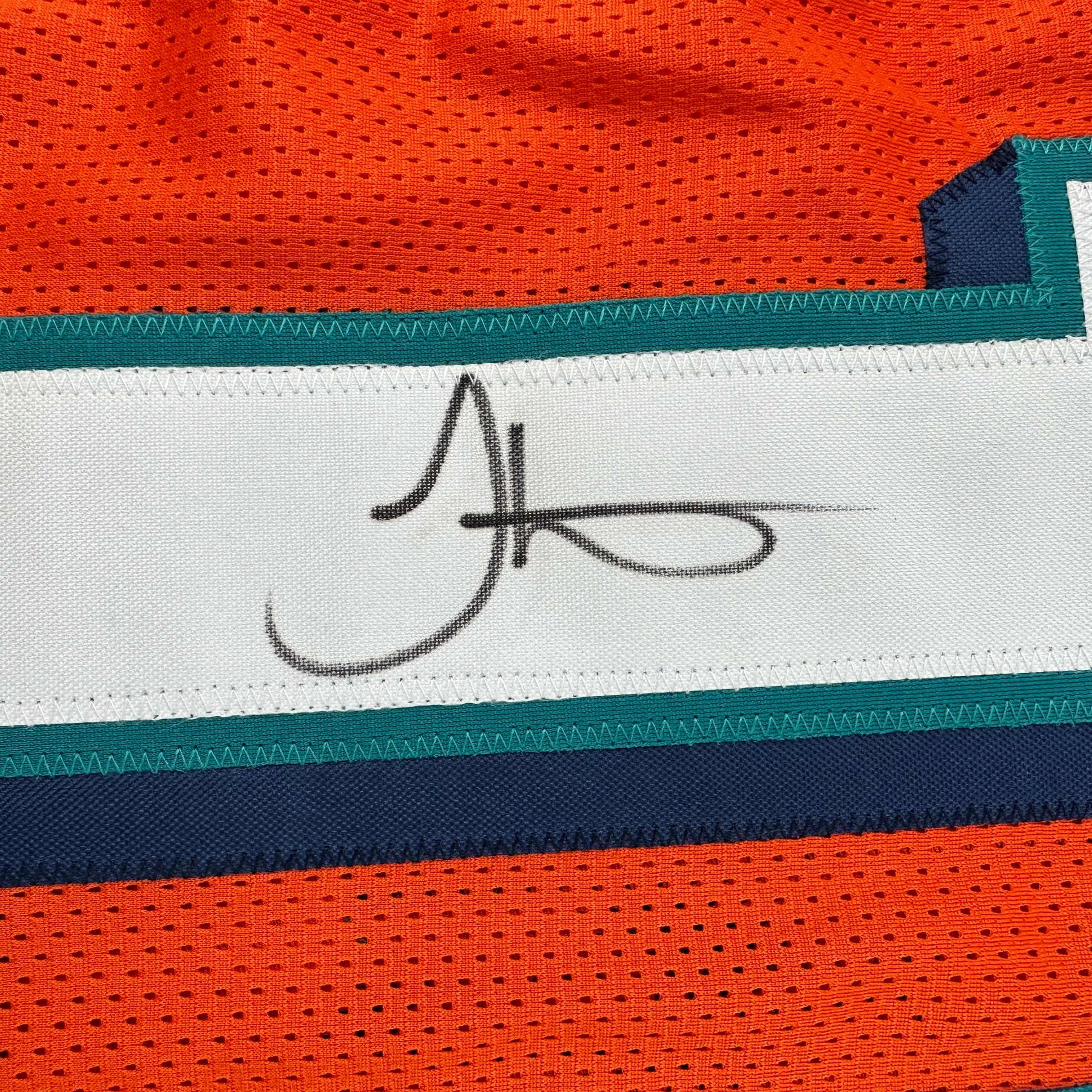 autographed-signed-tyreek-hill-miami-orange-retro-football-jersey-jsa-coa