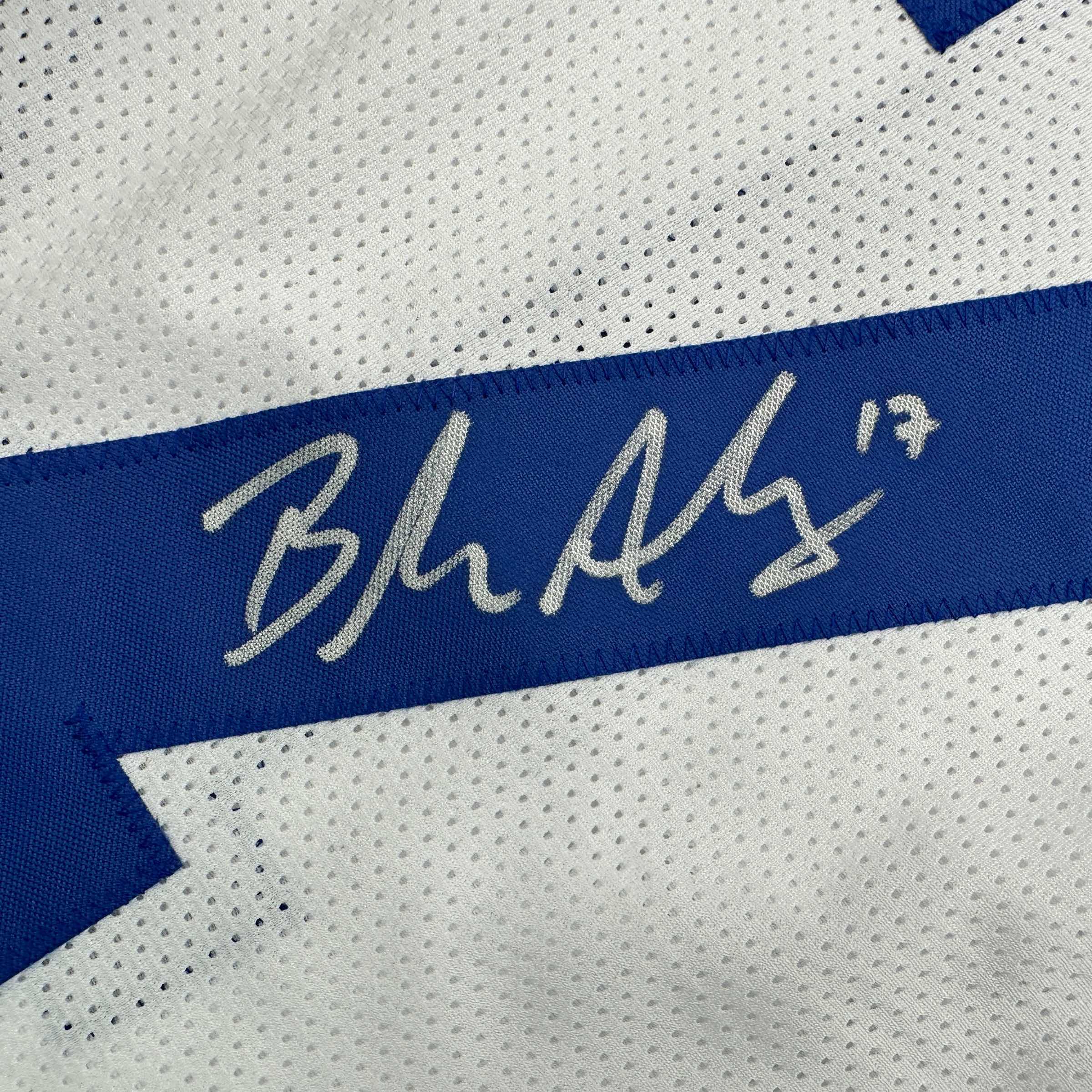autographed-signed-brandon-aubrey-dallas-white-football-jersey-beckett-bas-coa