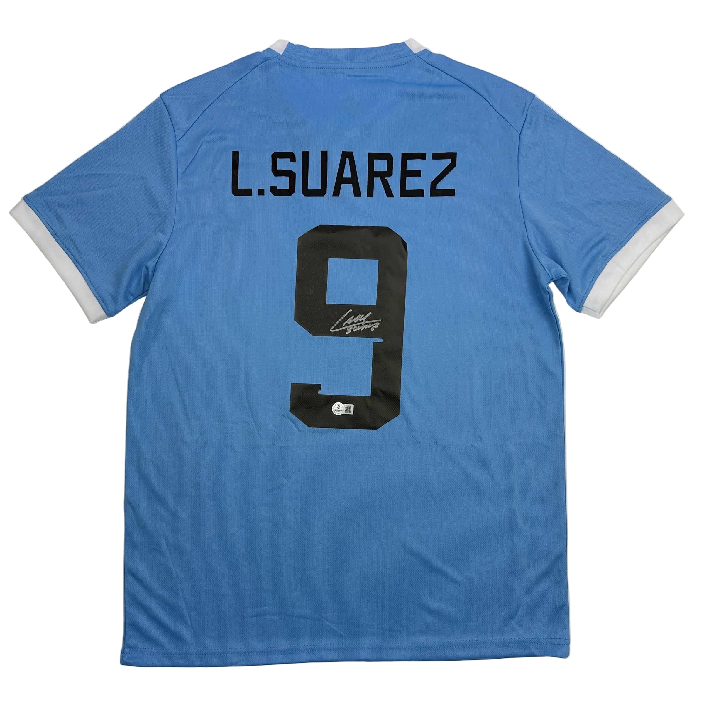 autographed-signed-luis-suarez-uruguay-blue-world-cup-soccer-futbol-jersey-beckett-bas-coa