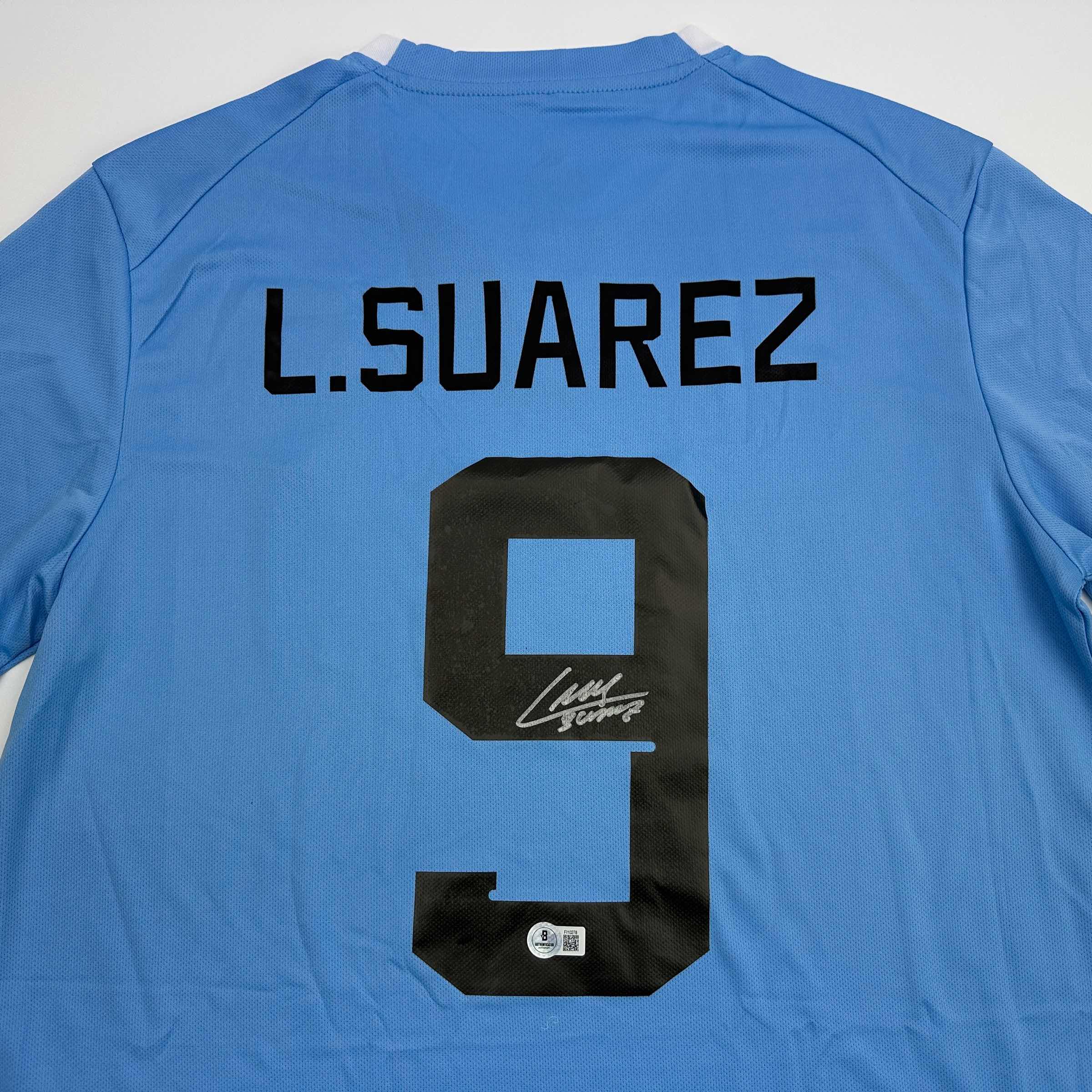 autographed-signed-luis-suarez-uruguay-blue-world-cup-soccer-futbol-jersey-beckett-bas-coa