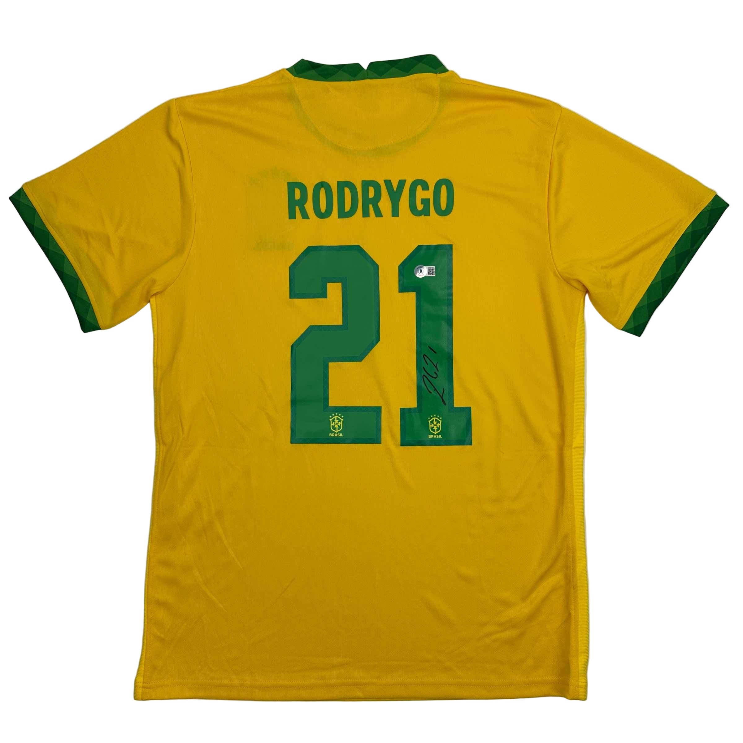 autographed-signed-rodrygo-silva-de-goes-brazil-yellow-soccer-world-cup-jersey-beckett-bas-coa