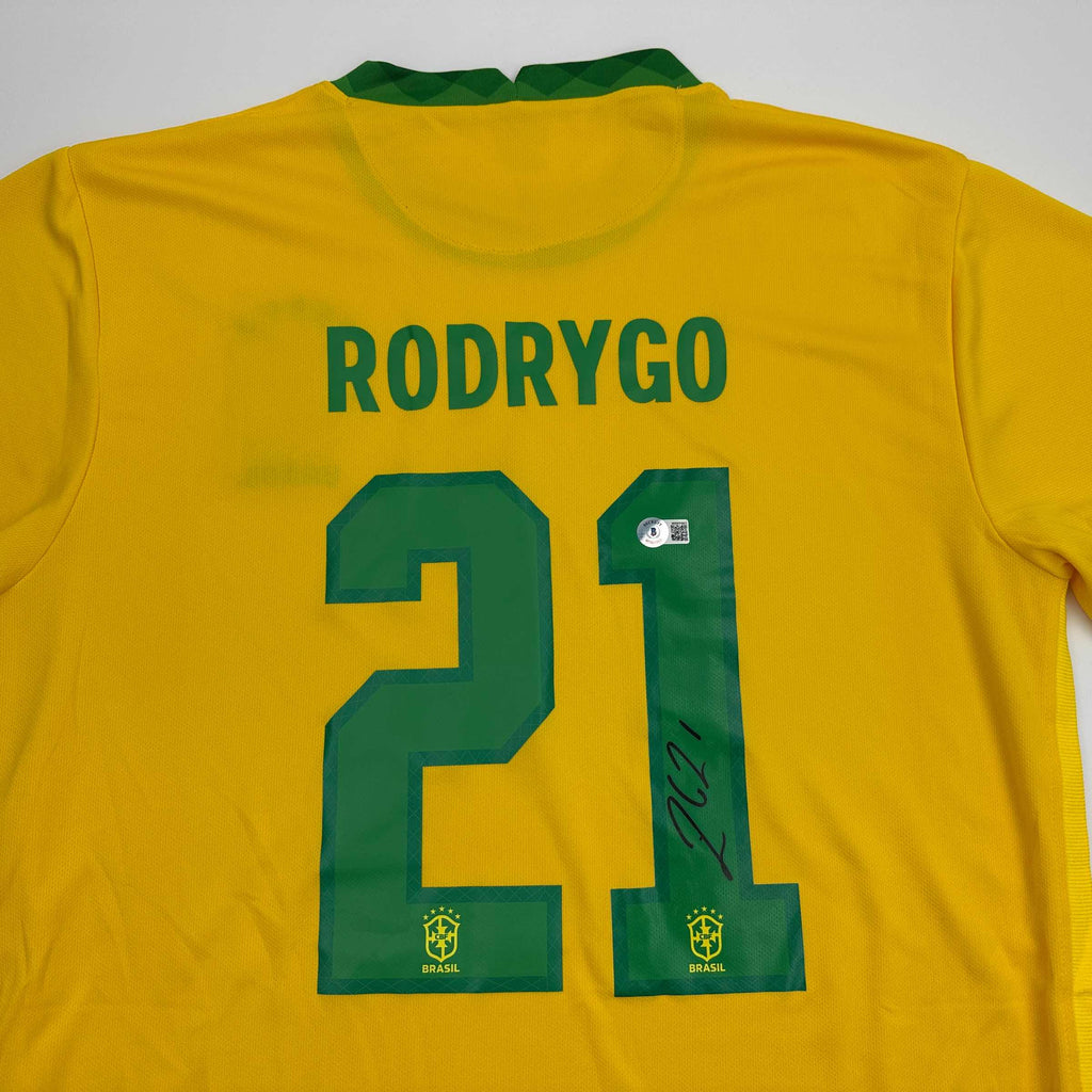 autographed-signed-rodrygo-silva-de-goes-brazil-yellow-soccer-world-cup-jersey-beckett-bas-coa