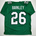 autographed-signed-saquon-barkley-philadelphia-kelly-green-football-jersey-beckett-bas-coa