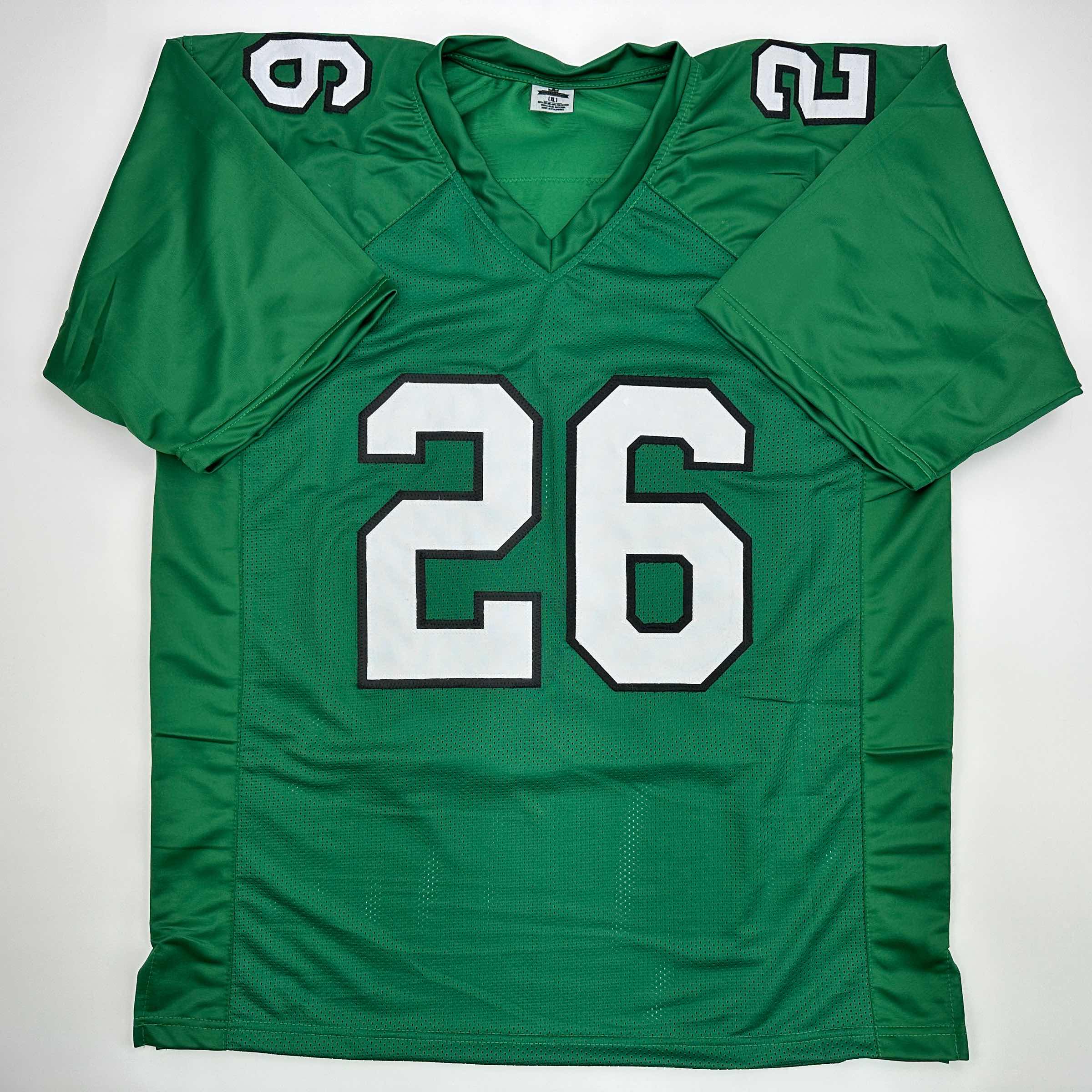 autographed-signed-saquon-barkley-philadelphia-kelly-green-football-jersey-beckett-bas-coa
