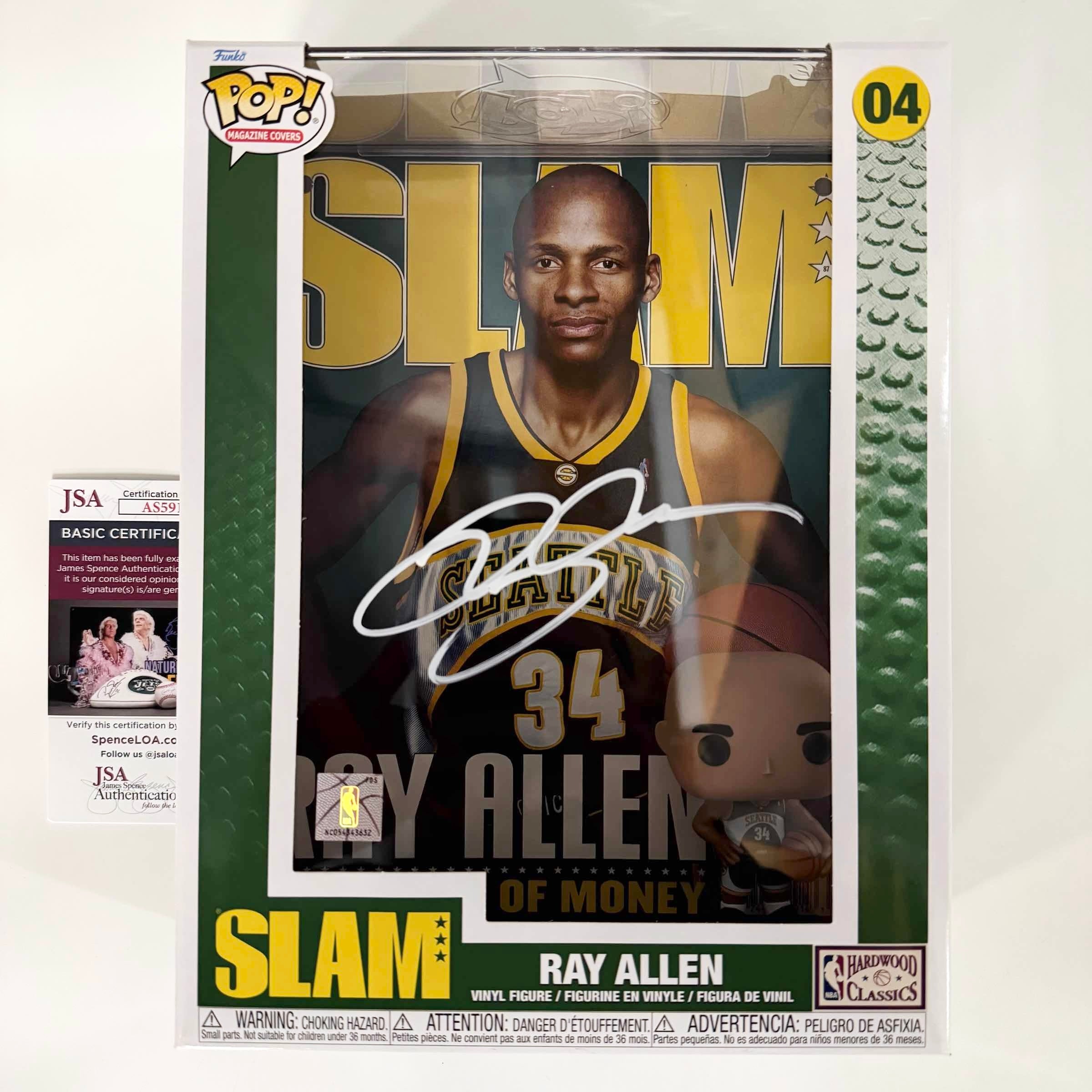 autographed-signed-ray-allen-seattle-supersonics-basketball-slam-magazine-cover-funko-pop-04-figurine-jsa-coa