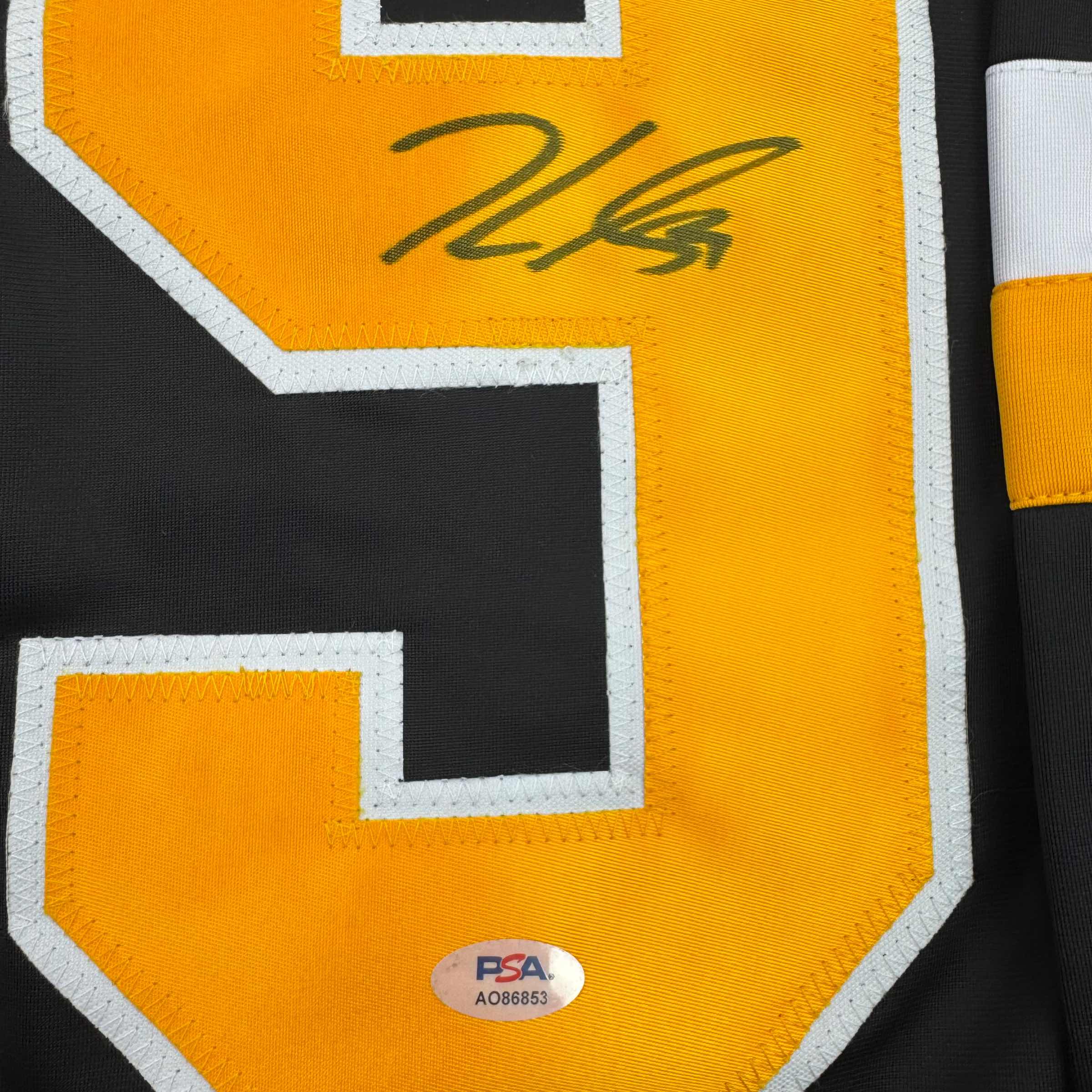 autographed-signed-jake-guentzel-pittsburgh-black-hockey-jersey-psa-coa