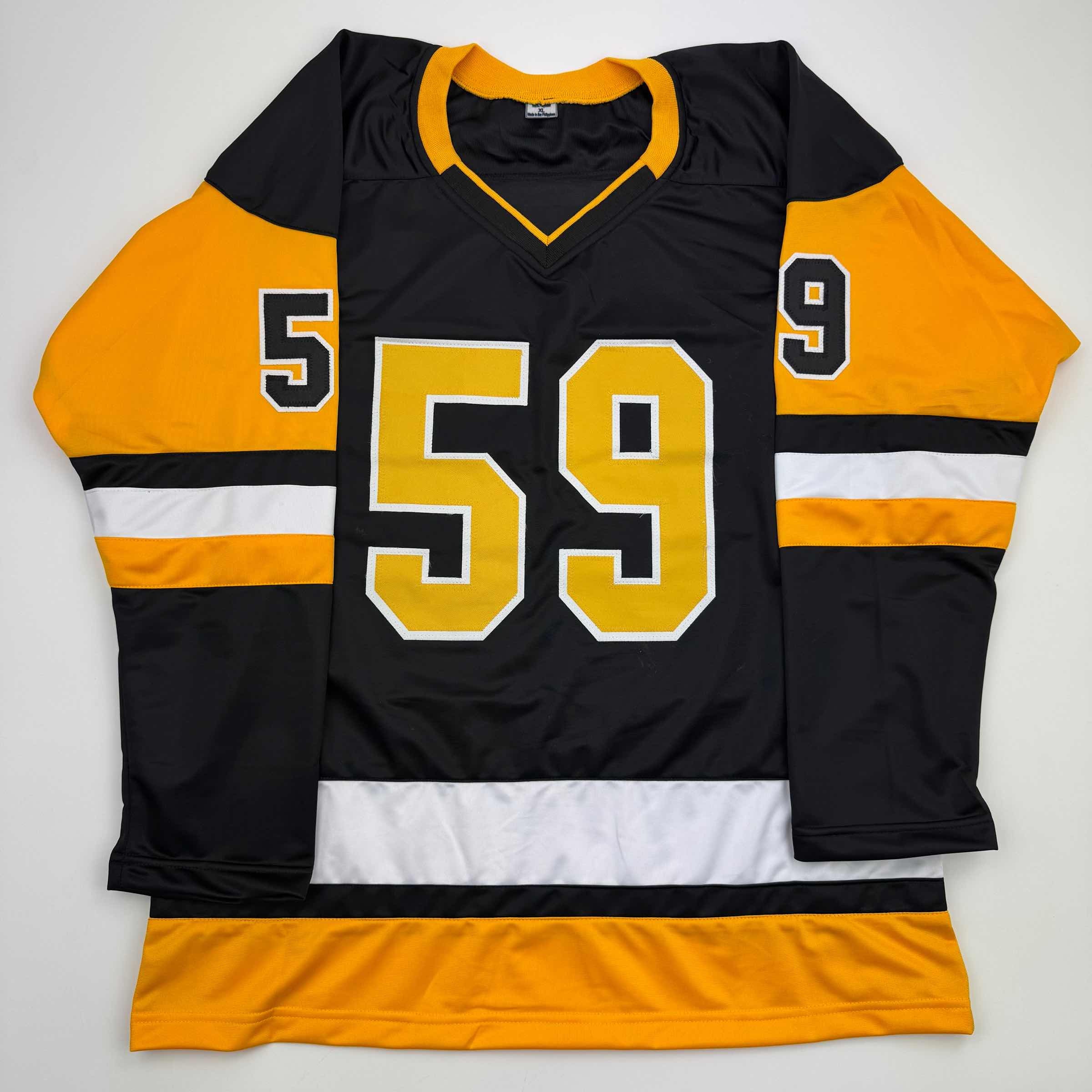 autographed-signed-jake-guentzel-pittsburgh-black-hockey-jersey-psa-coa