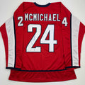 autographed-signed-connor-mcmichael-washington-red-hockey-jersey-beckett-bas-coa