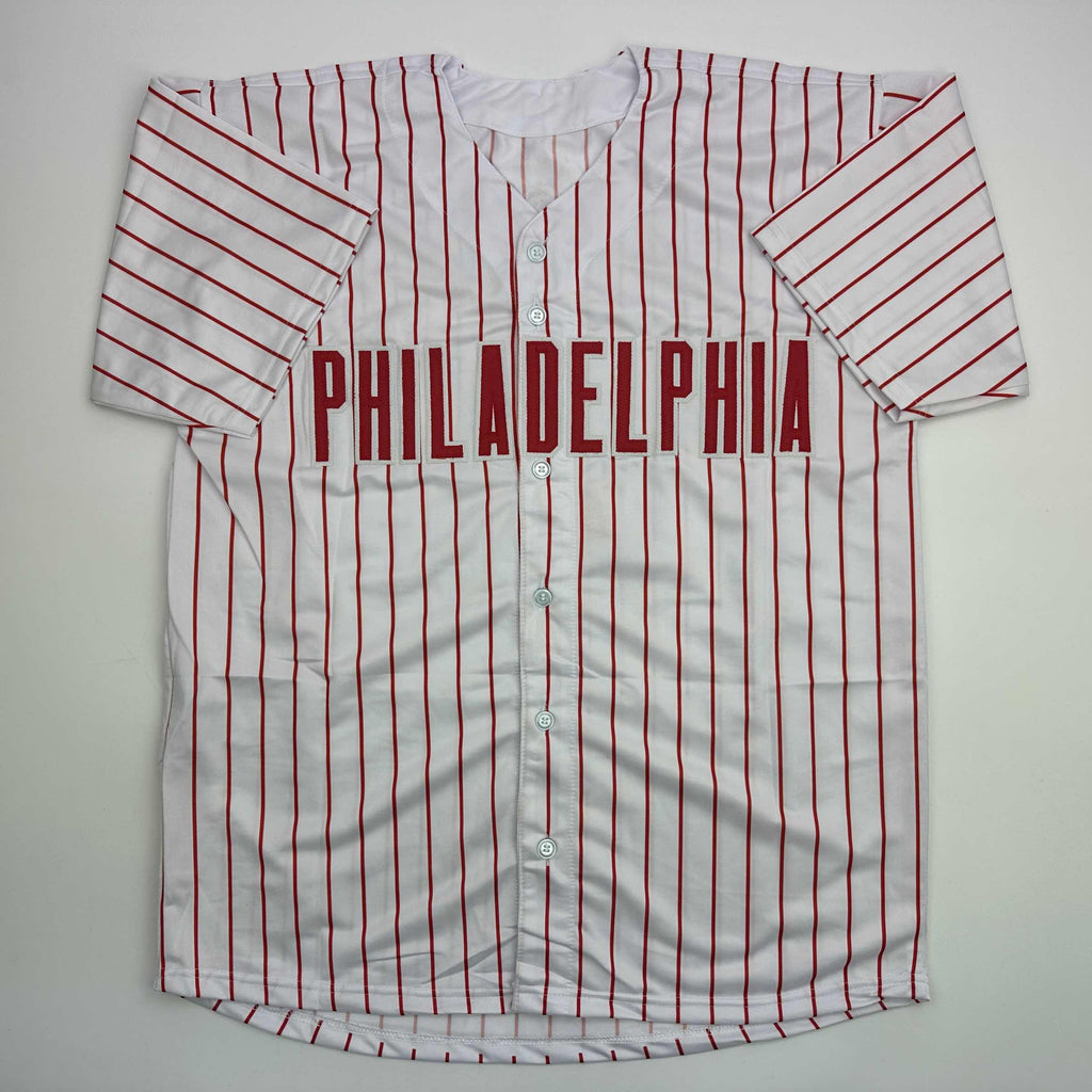 autographed-signed-cristopher-sanchez-philadelphia-pinstripe-baseball-jersey-beckett-bas-coa