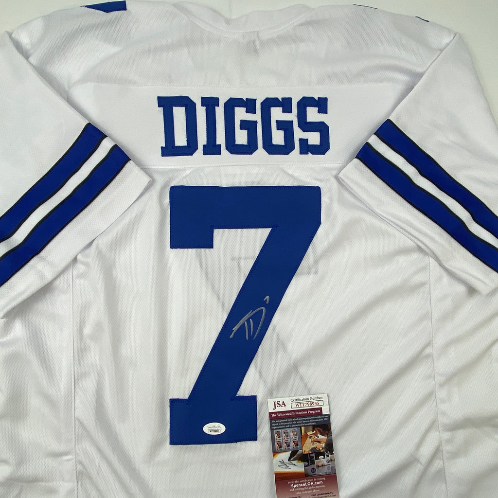 autographed-signed-trevon-diggs-dallas-white-football-jersey-jsa-coa