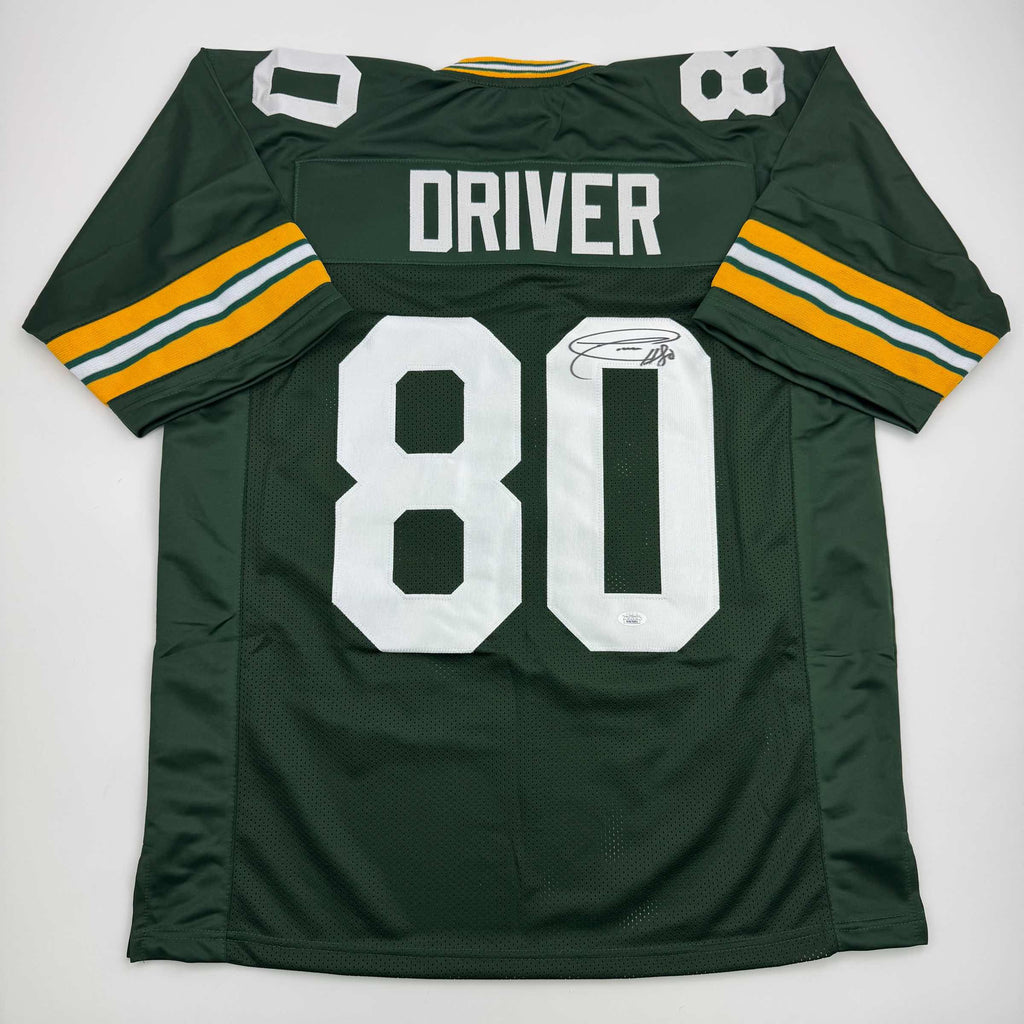 autographed-signed-donald-driver-green-bay-green-football-jersey-jsa-coa