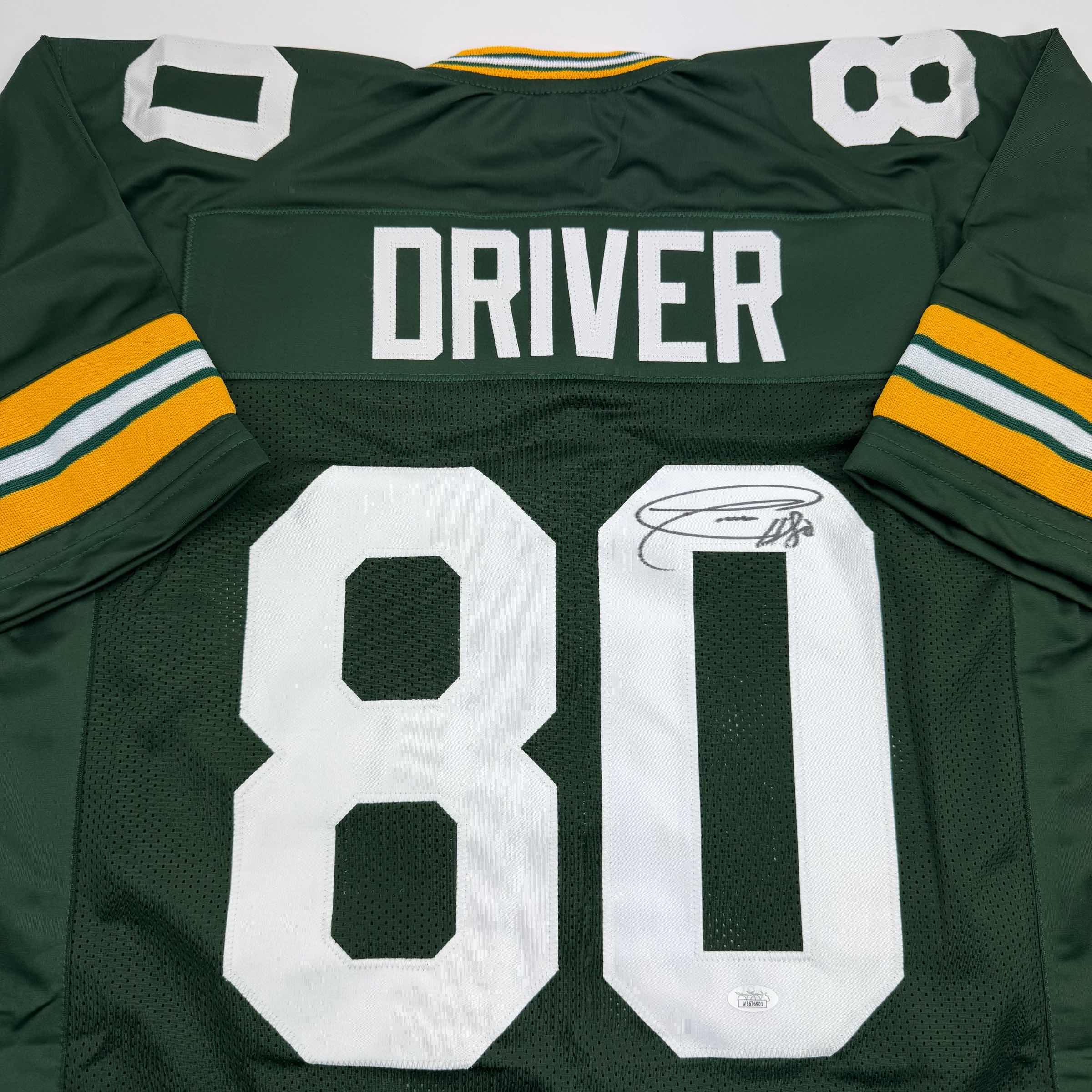 autographed-signed-donald-driver-green-bay-green-football-jersey-jsa-coa