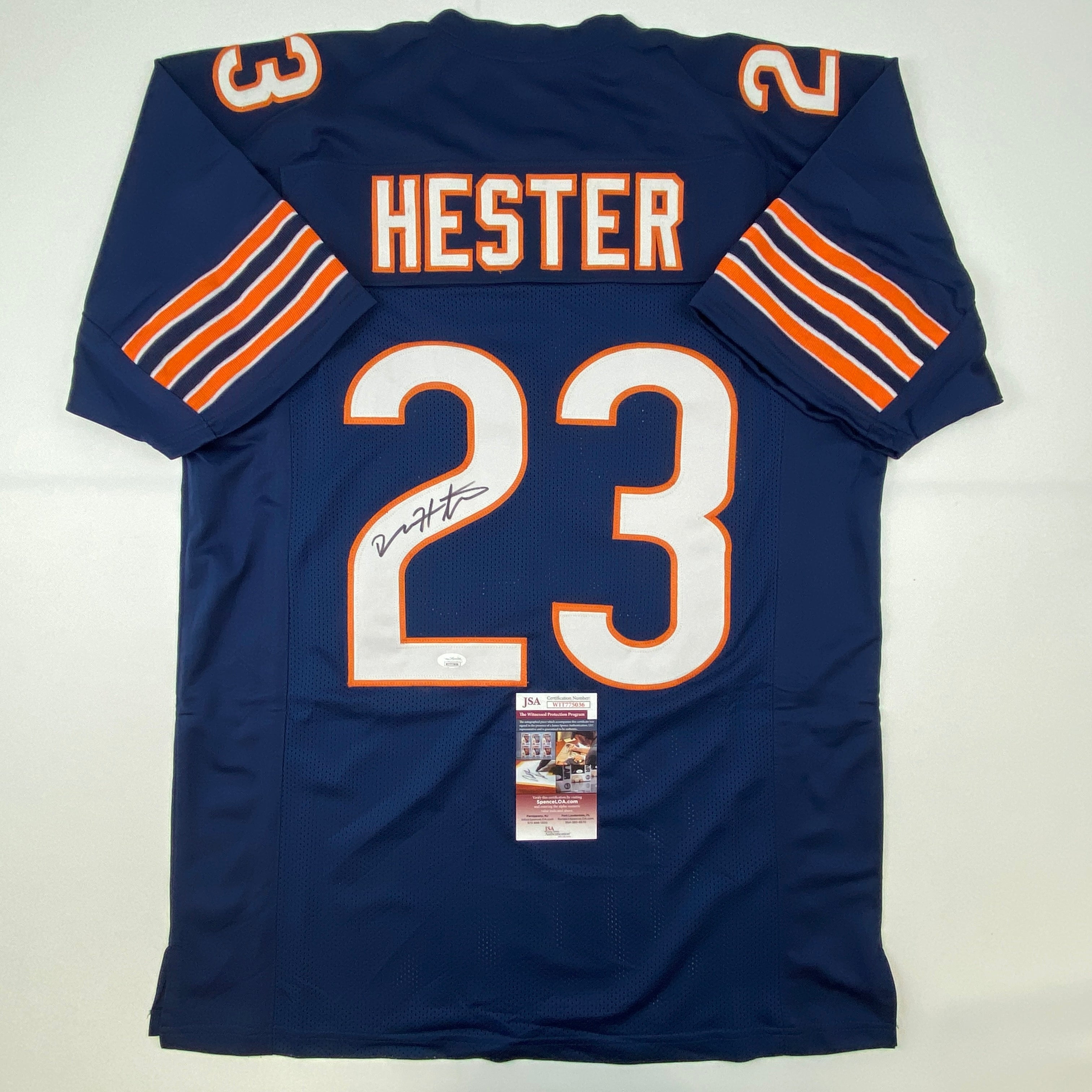 autographed-signed-devin-hester-chicago-blue-football-jersey-jsa-coa