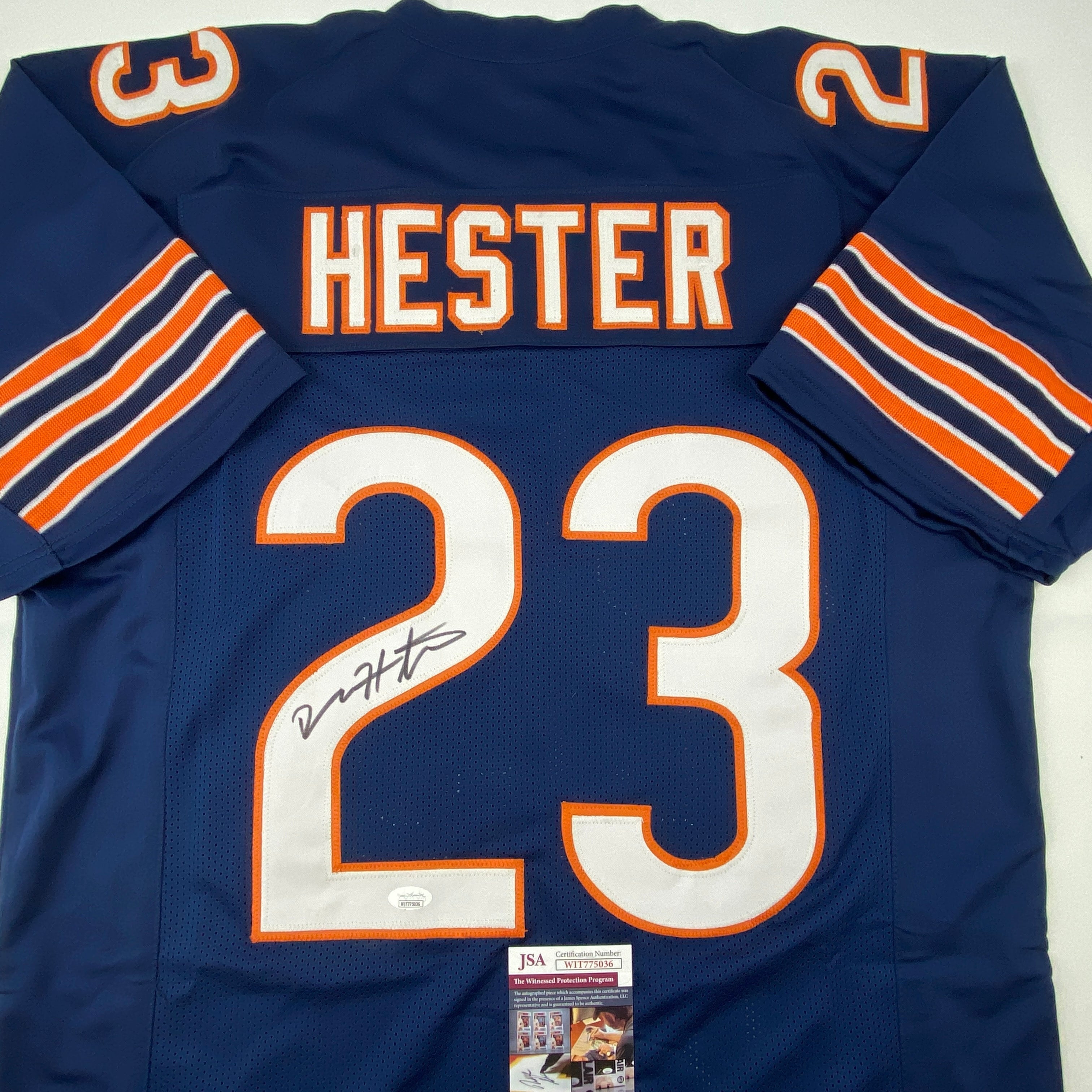 autographed-signed-devin-hester-chicago-blue-football-jersey-jsa-coa