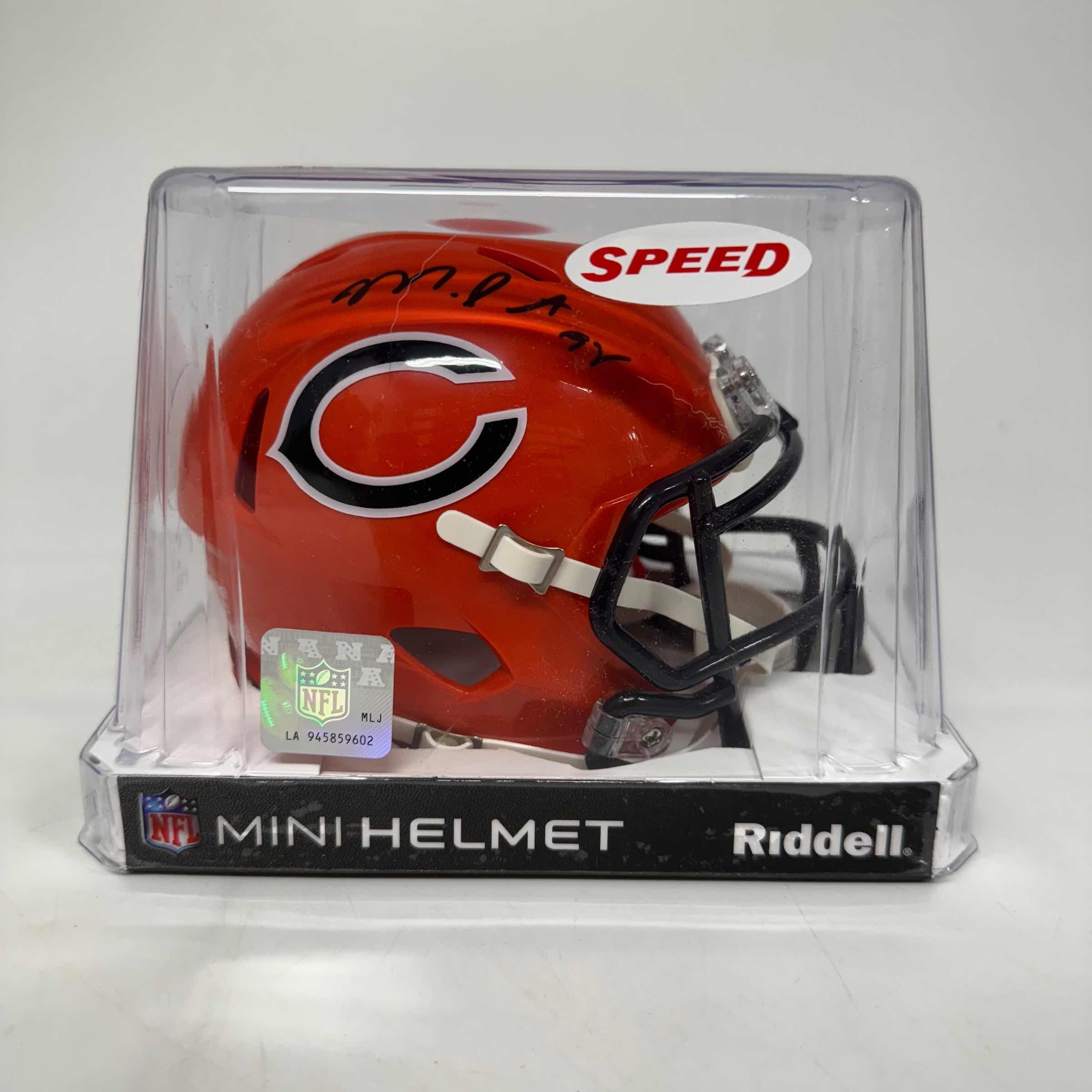 autographed-signed-montez-sweat-chicago-bears-orange-alternate-mini-football-helmet-beckett-bas-coa