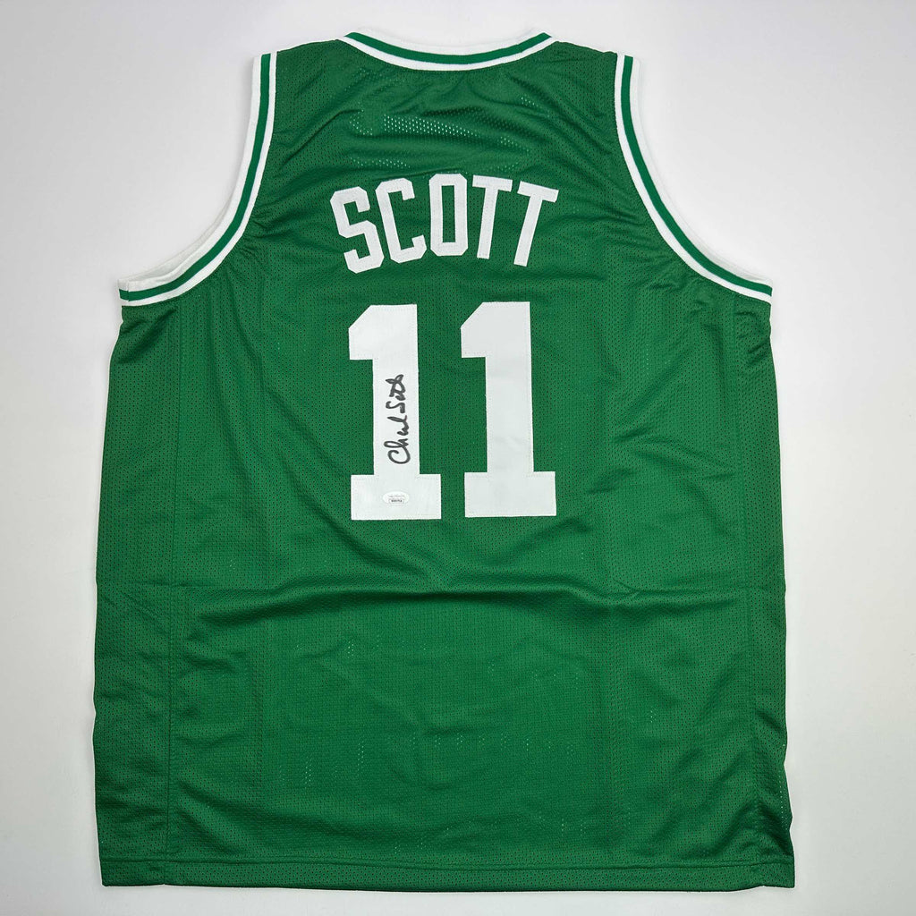 autographed-signed-charlie-scott-boston-green-basketball-jersey-jsa-coa