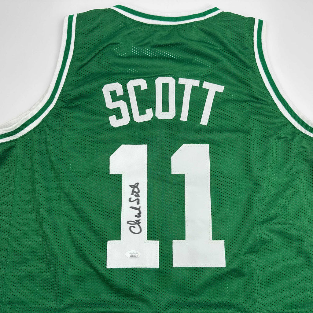 autographed-signed-charlie-scott-boston-green-basketball-jersey-jsa-coa