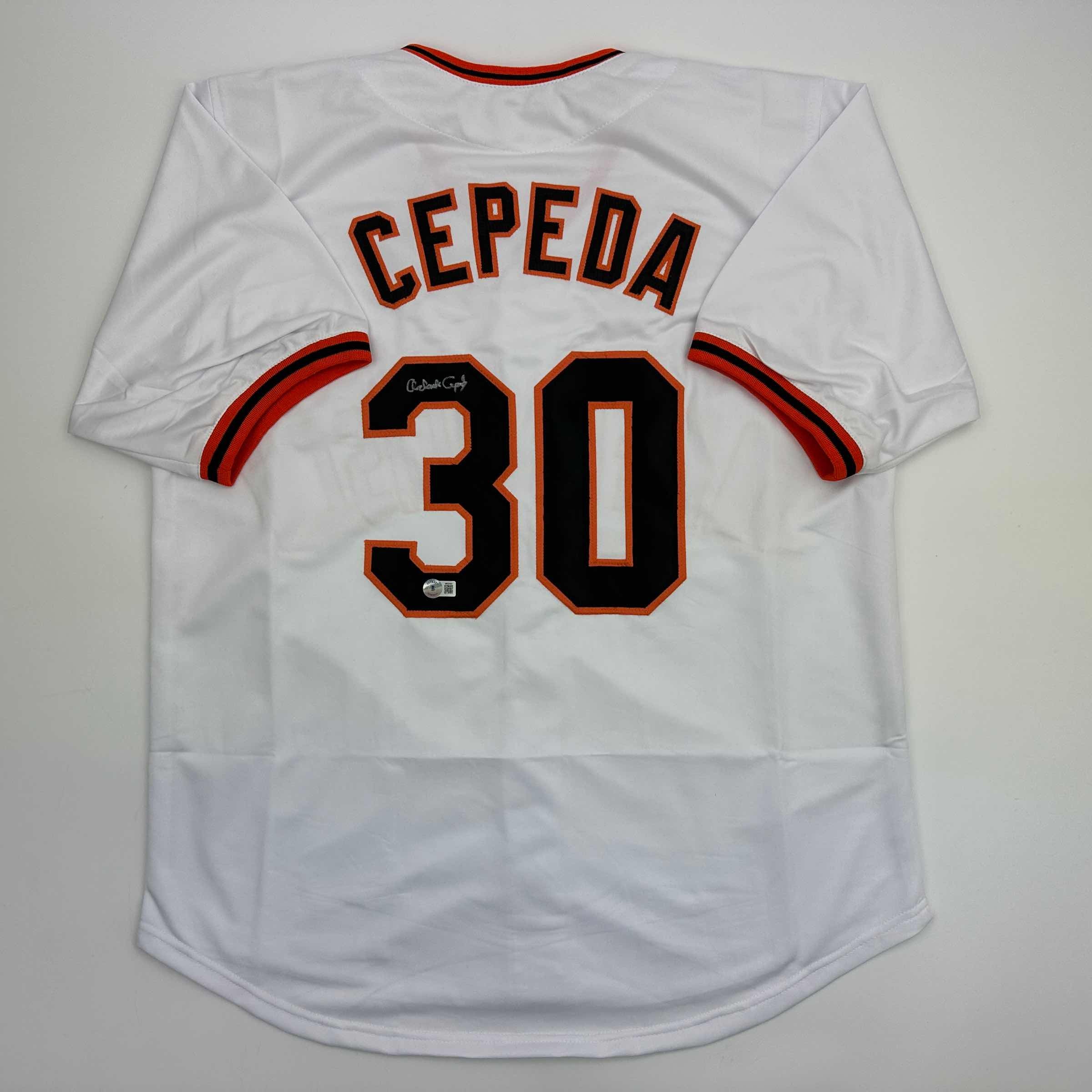 autographed-signed-orlando-cepeda-san-francisco-white-baseball-jersey-beckett-bas-coa