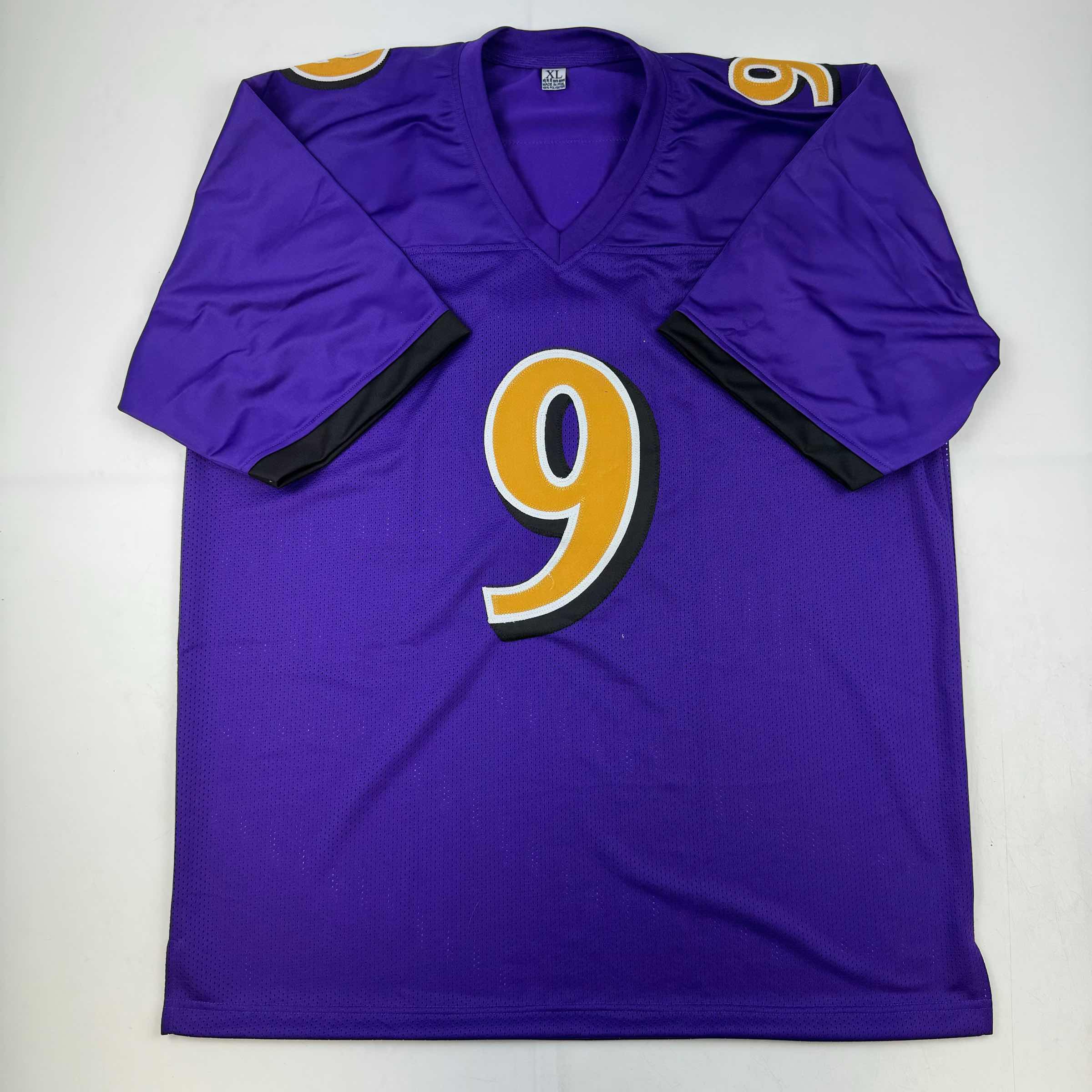 autographed-signed-justin-tucker-baltimore-purple-color-rush-football-jersey-jsa-coa