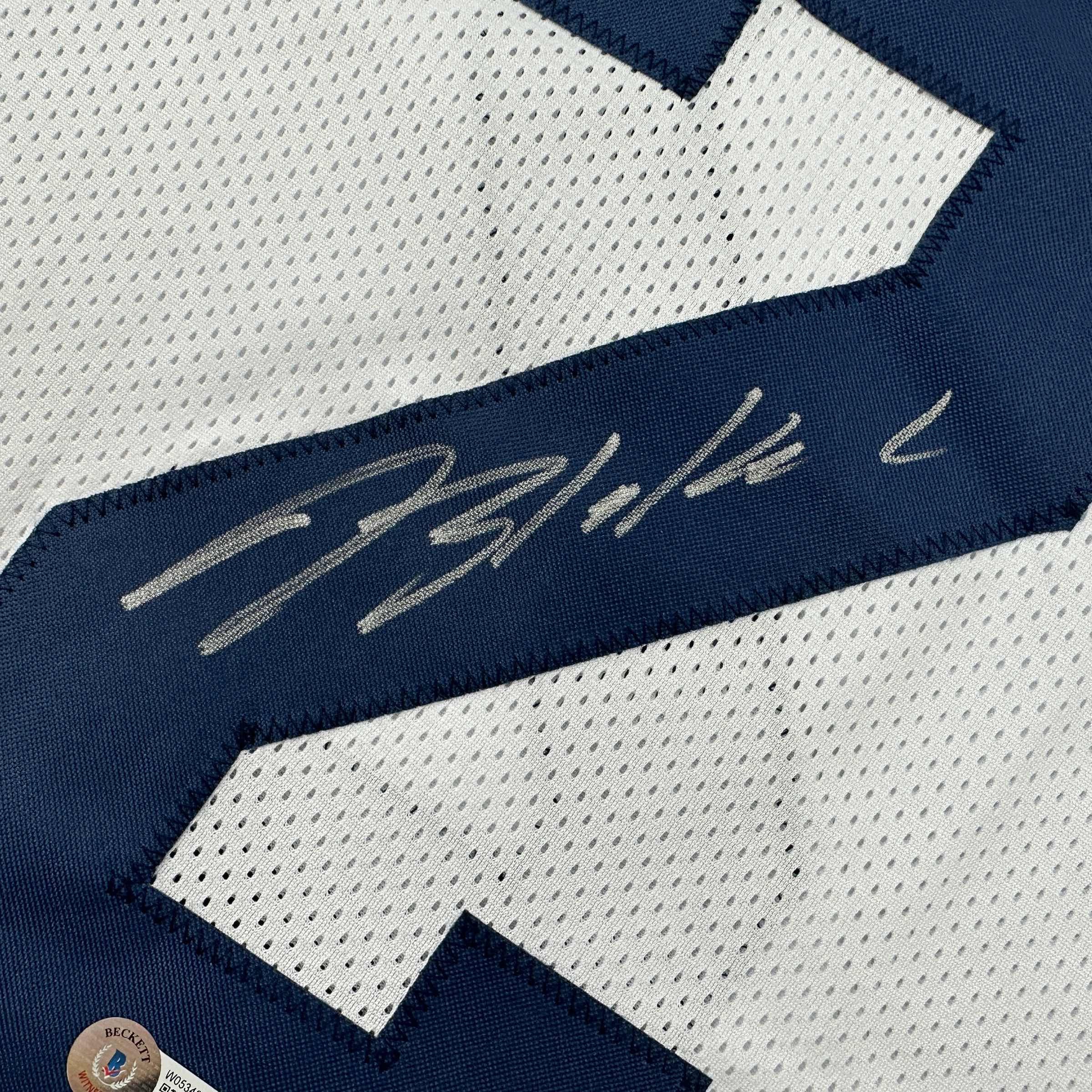 autographed-signed-blake-corum-michigan-white-college-football-jersey-beckett-bas-coa