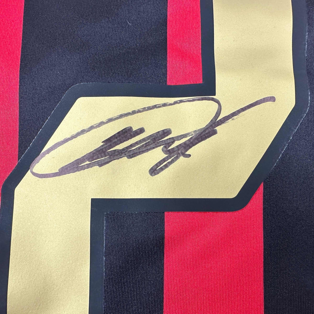autographed-signed-ricardo-kaka-ac-milan-black-red-soccer-futbol-jersey-beckett-bas-coa