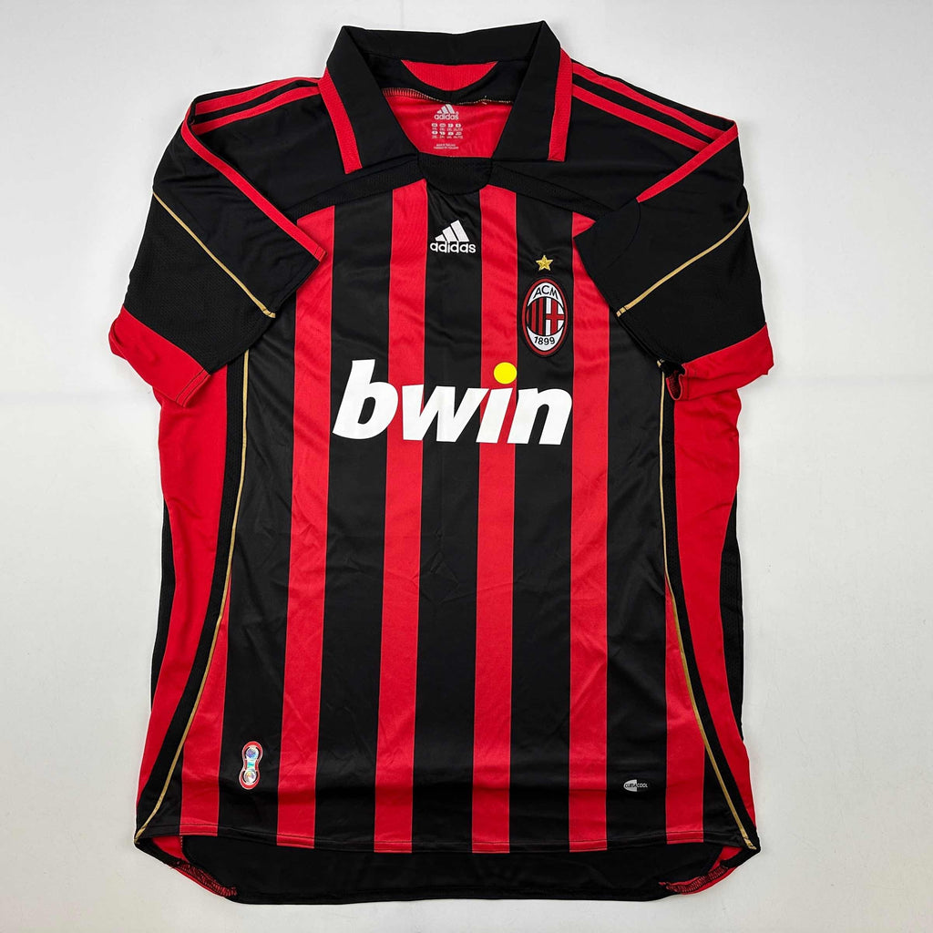 autographed-signed-ricardo-kaka-ac-milan-black-red-soccer-futbol-jersey-beckett-bas-coa