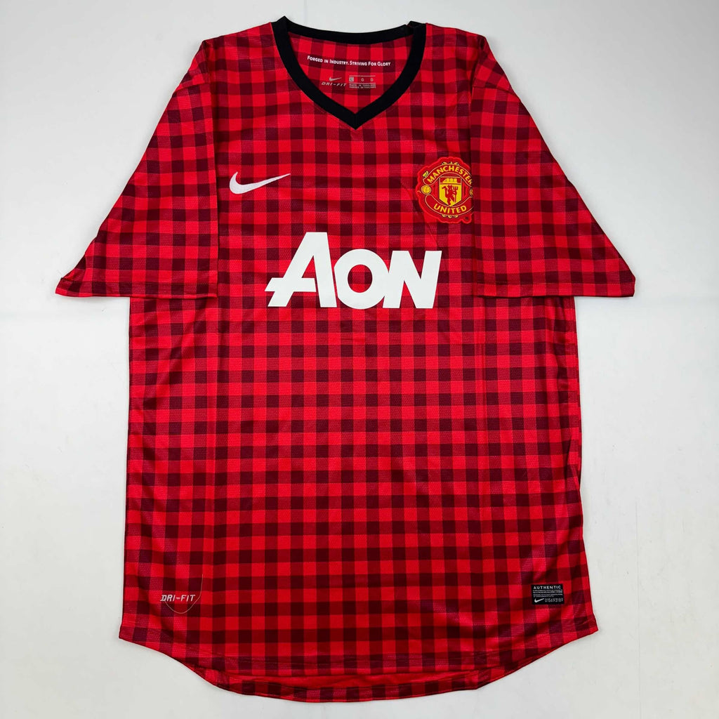 autographed-signed-wayne-rooney-manchester-united-red-checkered-soccer-jersey-beckett-bas-coa