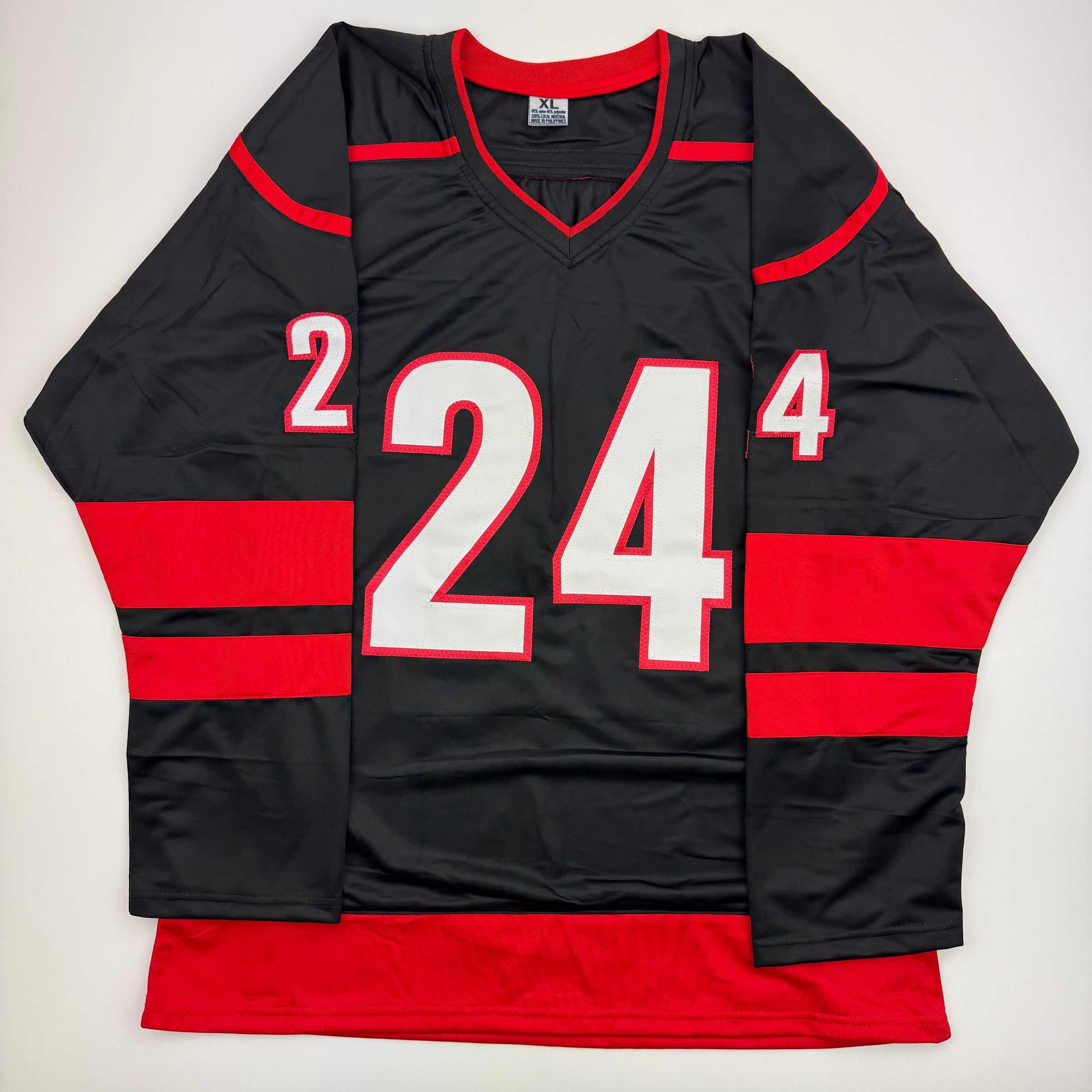 autographed-signed-seth-jarvis-carolina-black-hockey-jersey-beckett-bas-coa