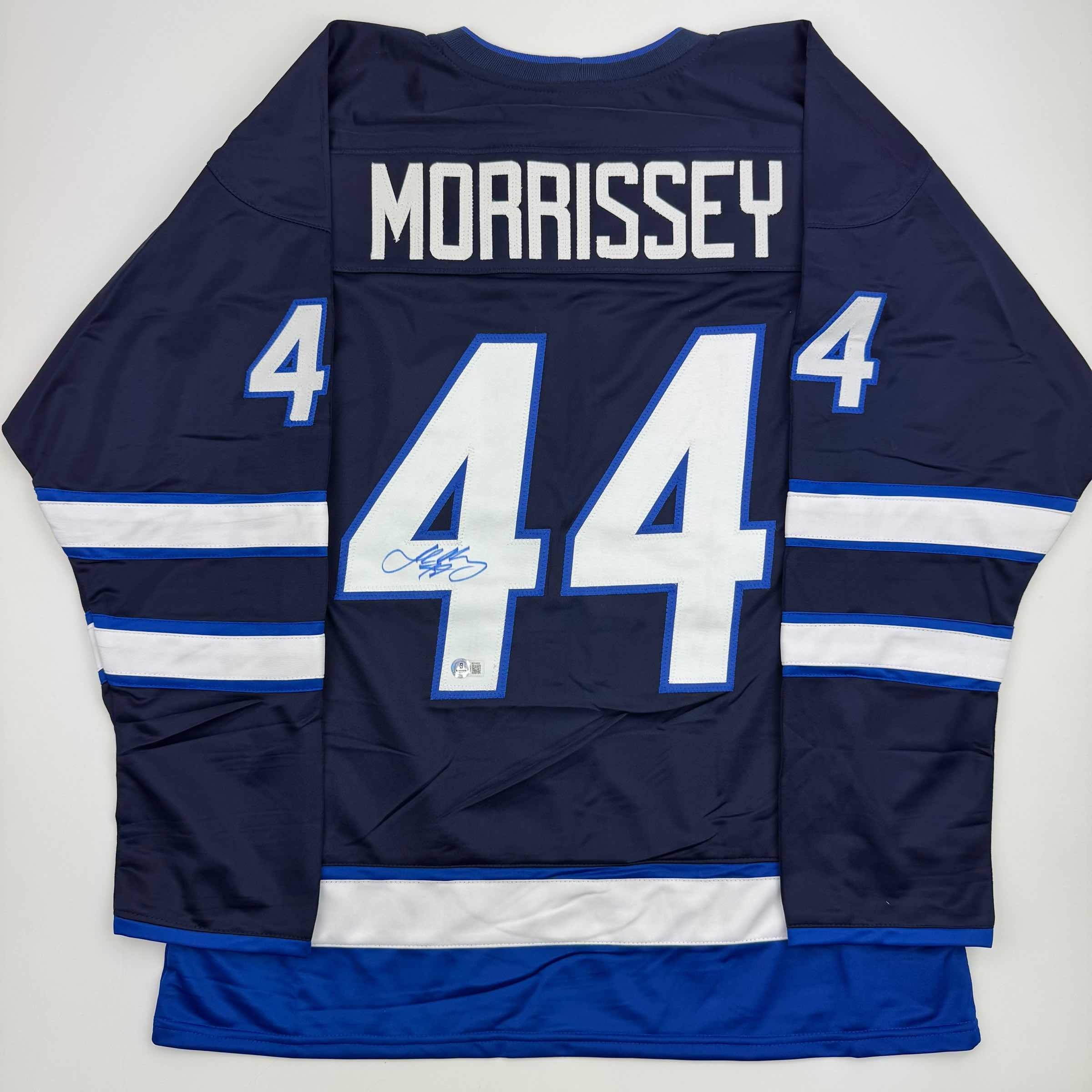autographed-signed-josh-morrissey-winnipeg-blue-hockey-jersey-beckett-bas-coa