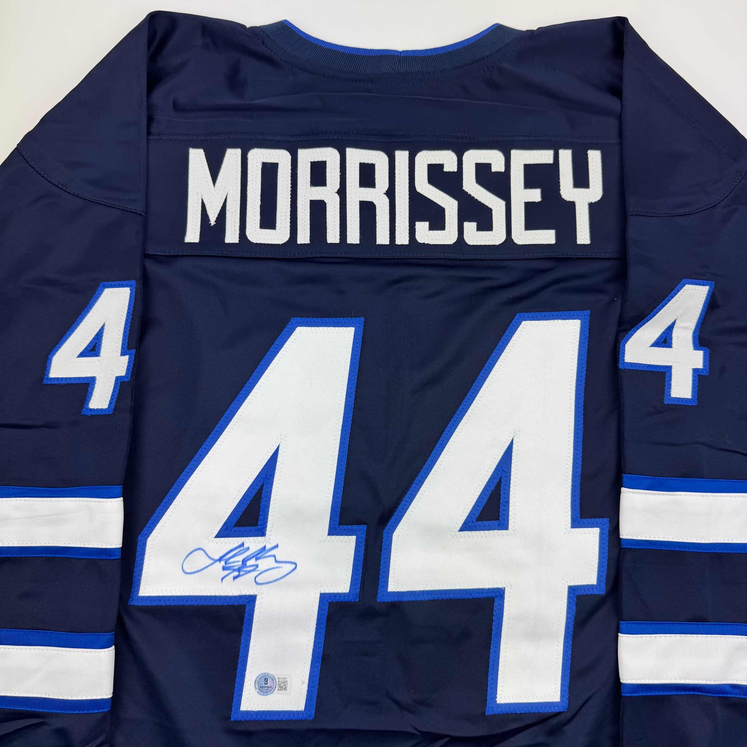 autographed-signed-josh-morrissey-winnipeg-blue-hockey-jersey-beckett-bas-coa