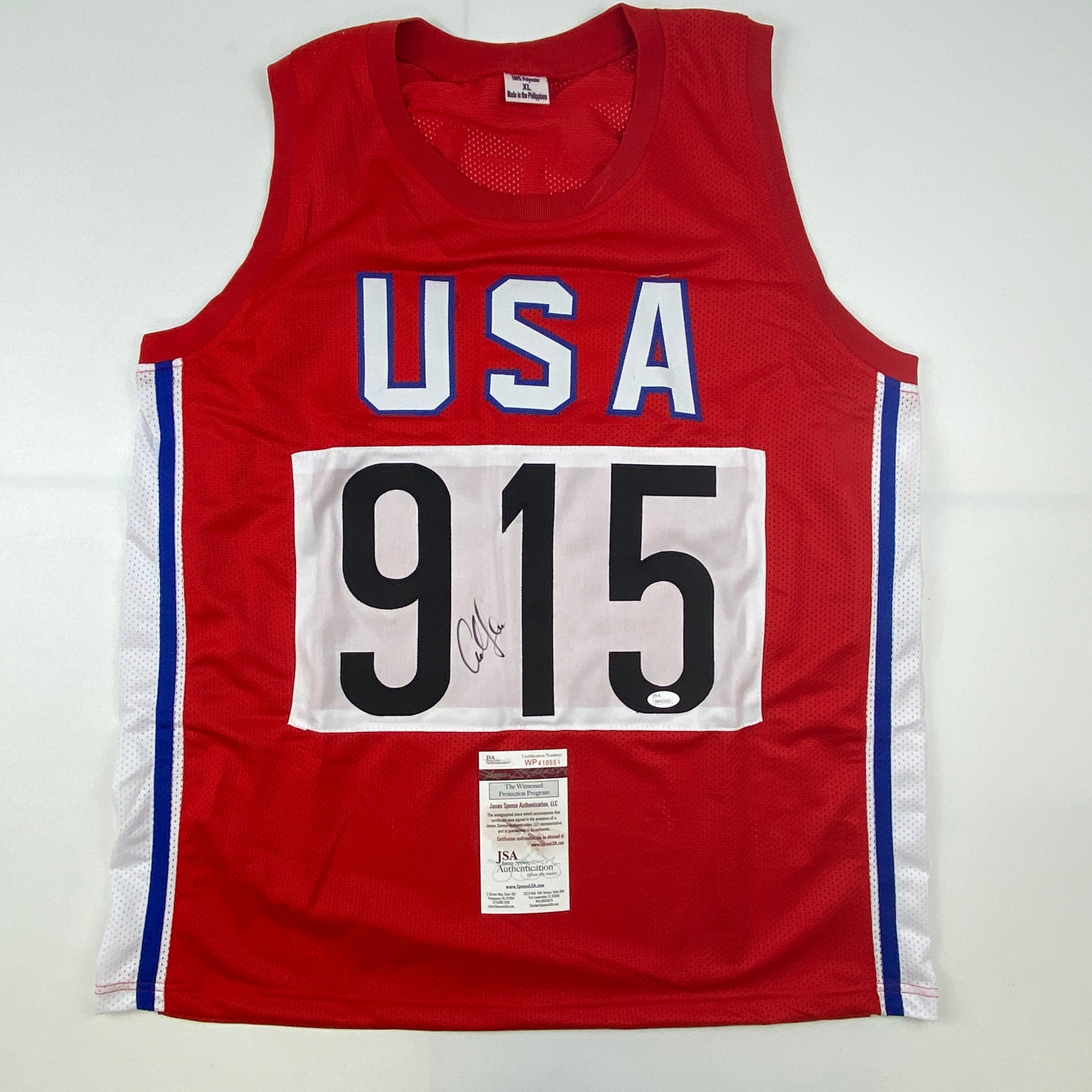 autographed-signed-carl-lewis-track-star-united-states-usa-olympics-jersey-jsa-coa