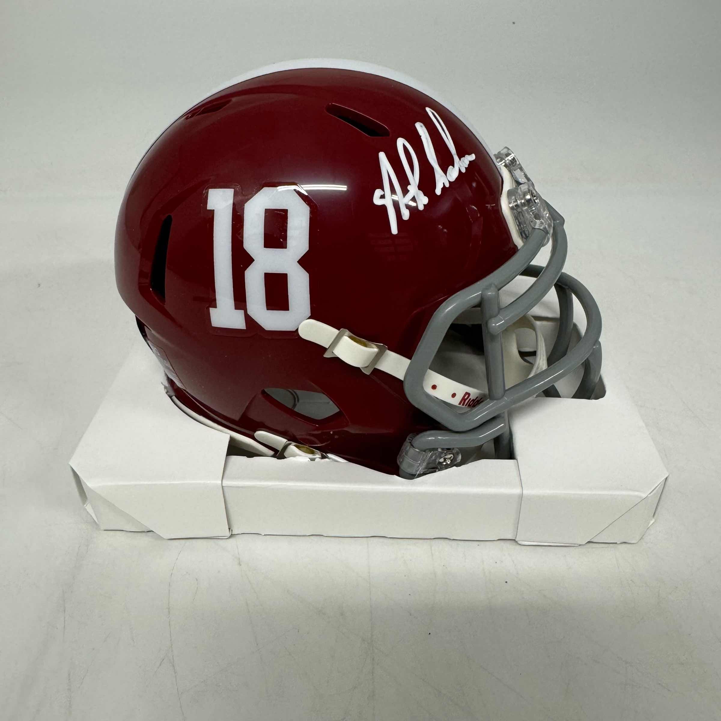 autographed-signed-nick-saban-alabama-crimson-tide-mini-college-football-helmet-beckett-bas-coa-1