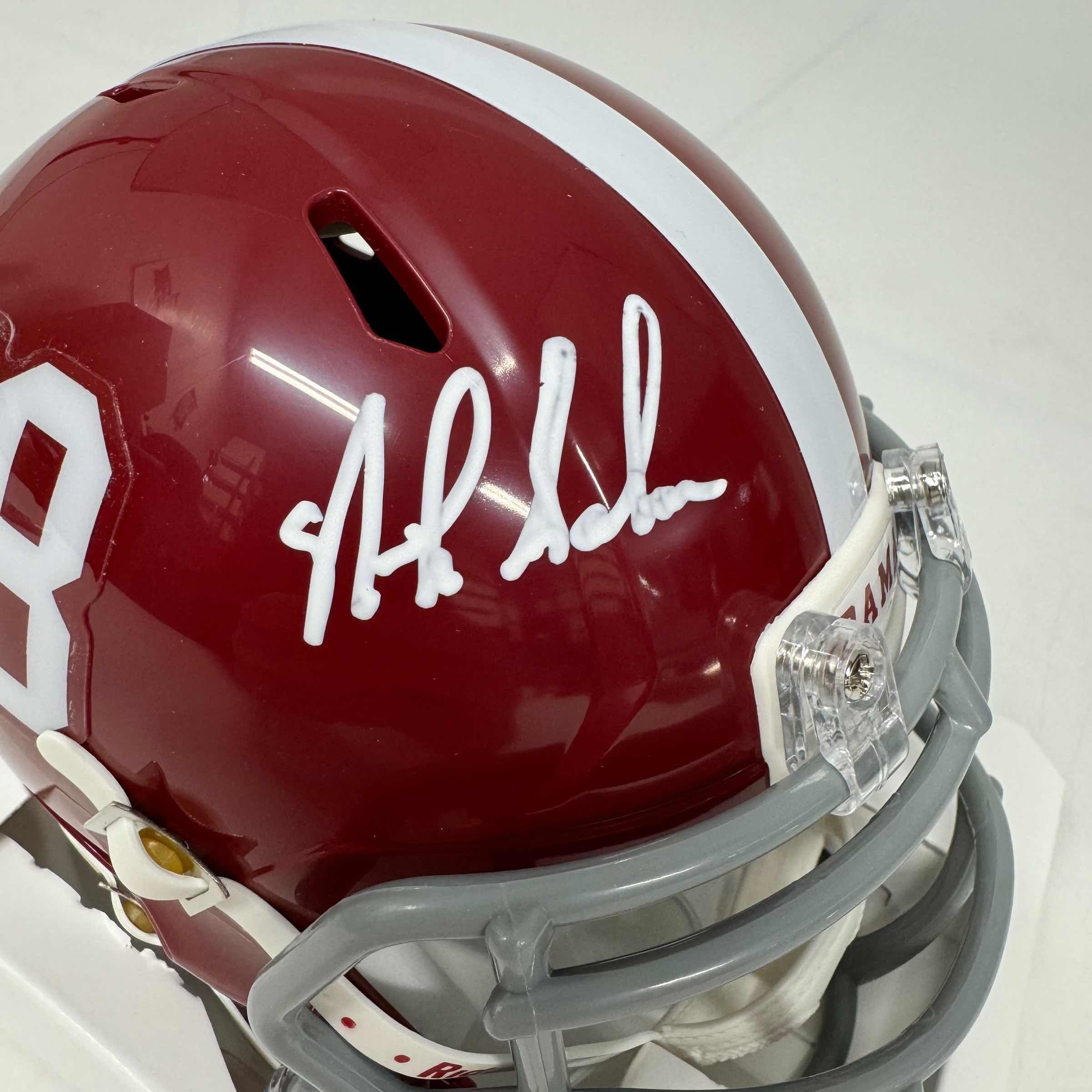 autographed-signed-nick-saban-alabama-crimson-tide-mini-college-football-helmet-beckett-bas-coa-1