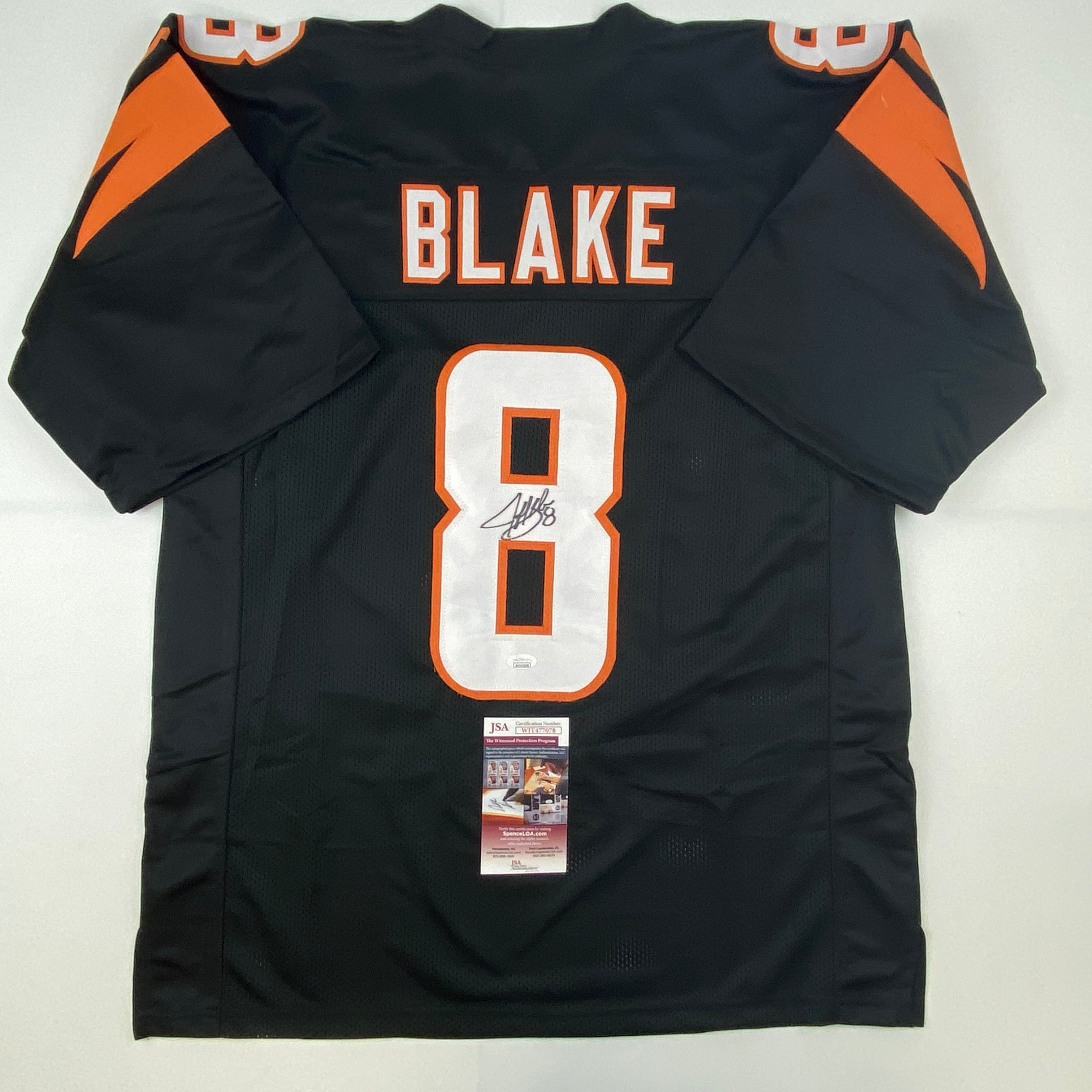 autographed-signed-jeff-blake-cincinnati-black-football-jersey-jsa-coa