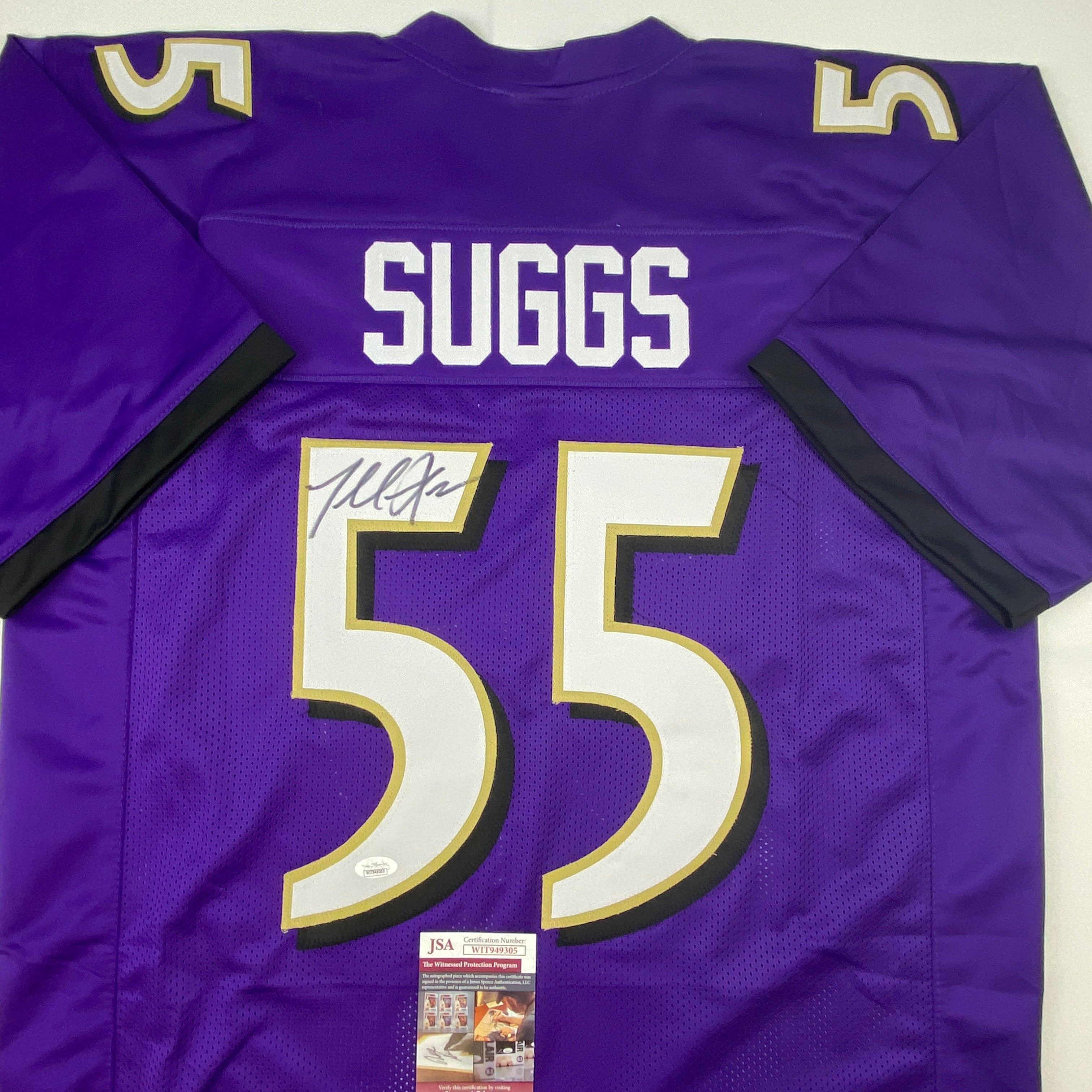 autographed-signed-terrell-suggs-baltimore-purple-football-jersey-jsa-coa