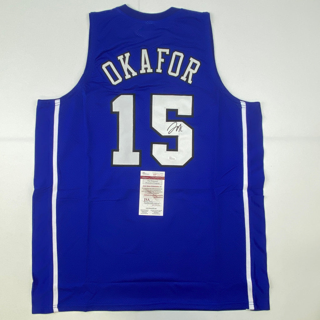 autographed-signed-jahlil-okafor-duke-blue-college-basketball-jersey-jsa-coa