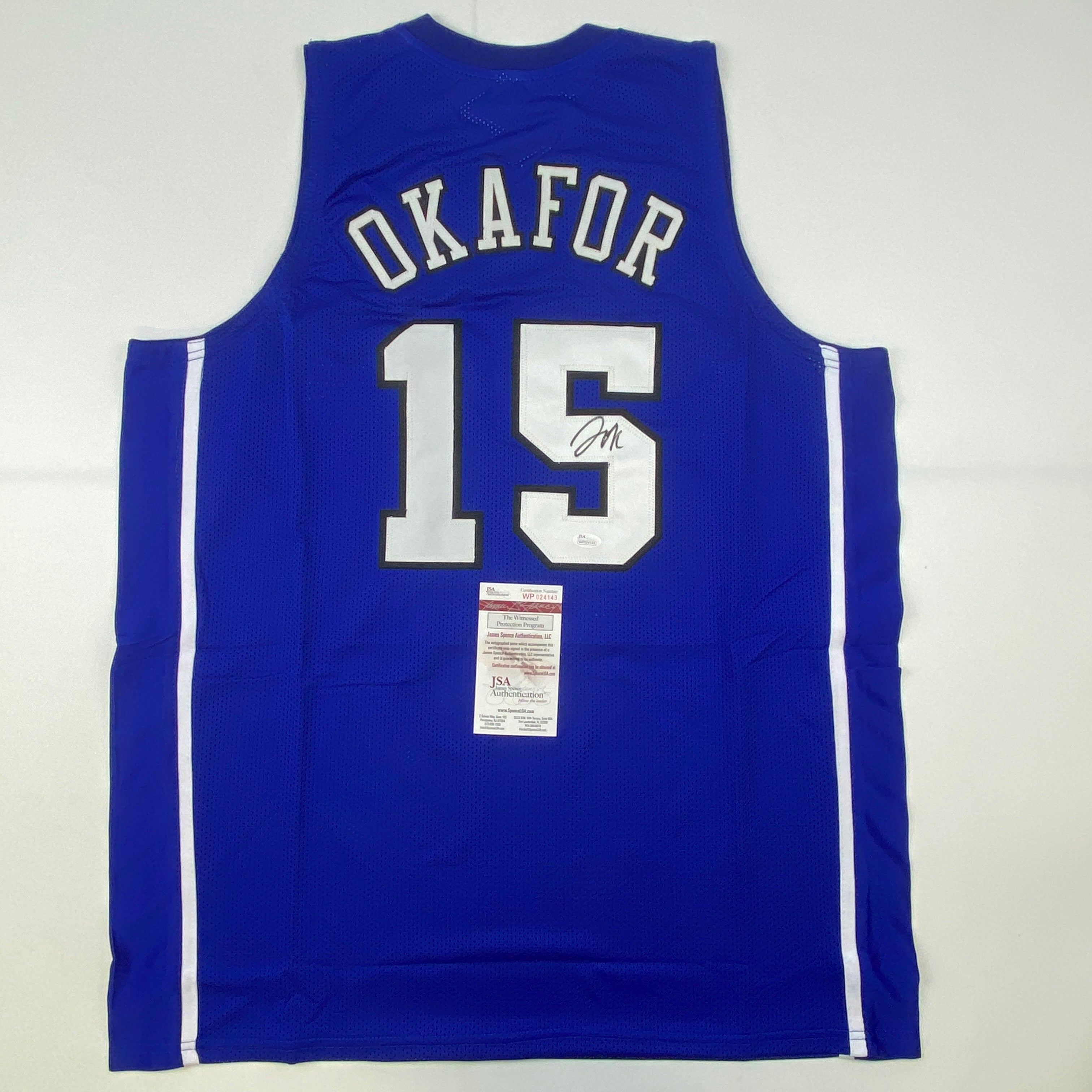 autographed-signed-jahlil-okafor-duke-blue-college-basketball-jersey-jsa-coa