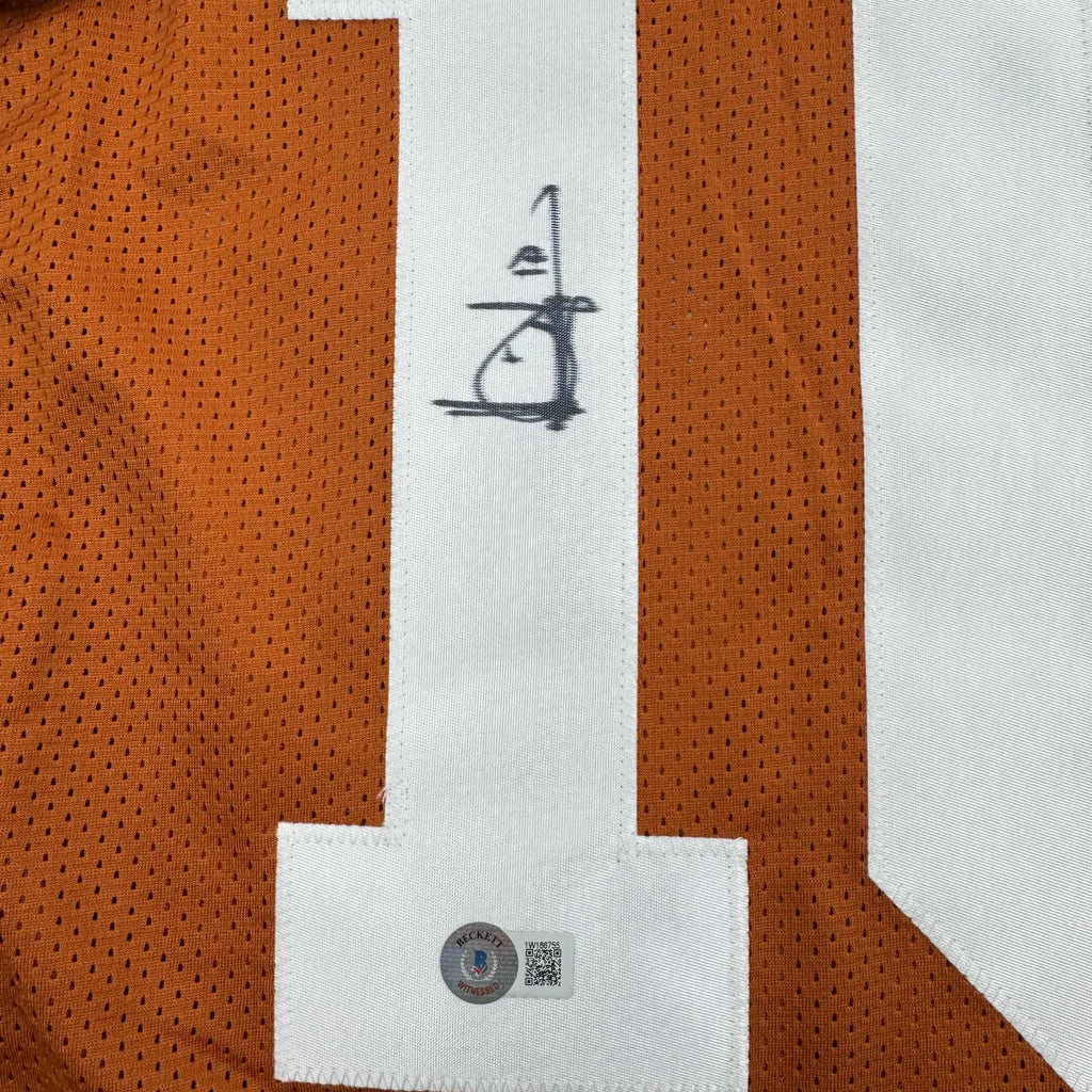 autographed-signed-vince-young-texas-orange-college-football-jersey-beckett-bas-coa