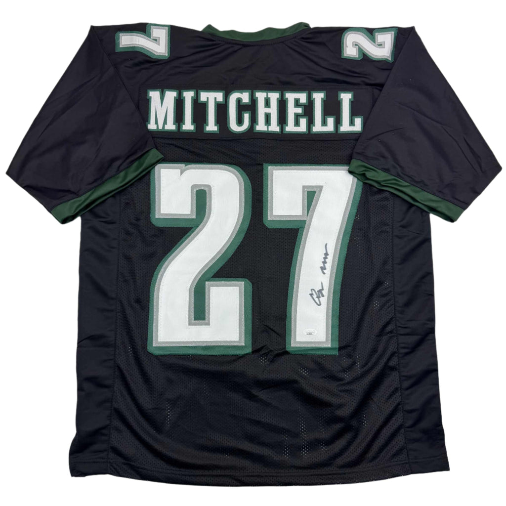 autographed-signed-quinyon-mitchell-philadelphia-black-football-jersey-jsa-coa