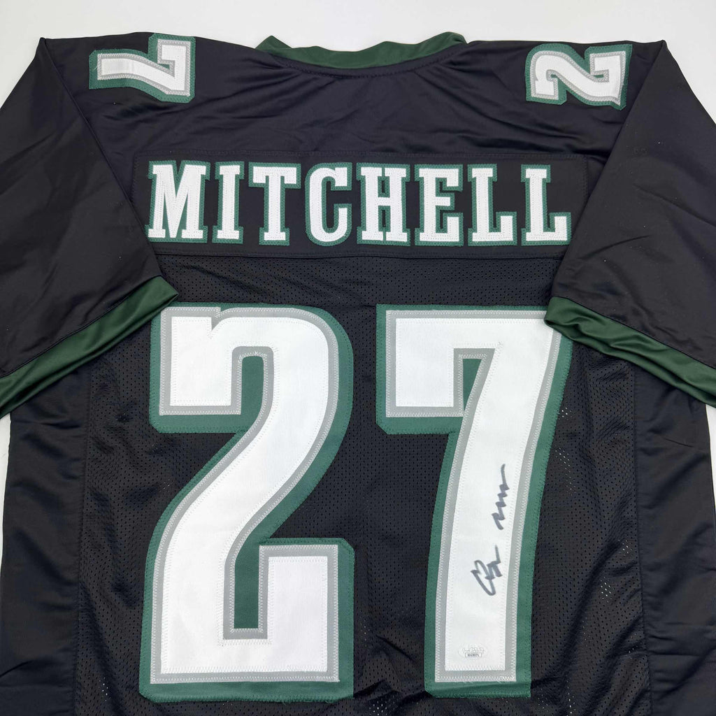 autographed-signed-quinyon-mitchell-philadelphia-black-football-jersey-jsa-coa