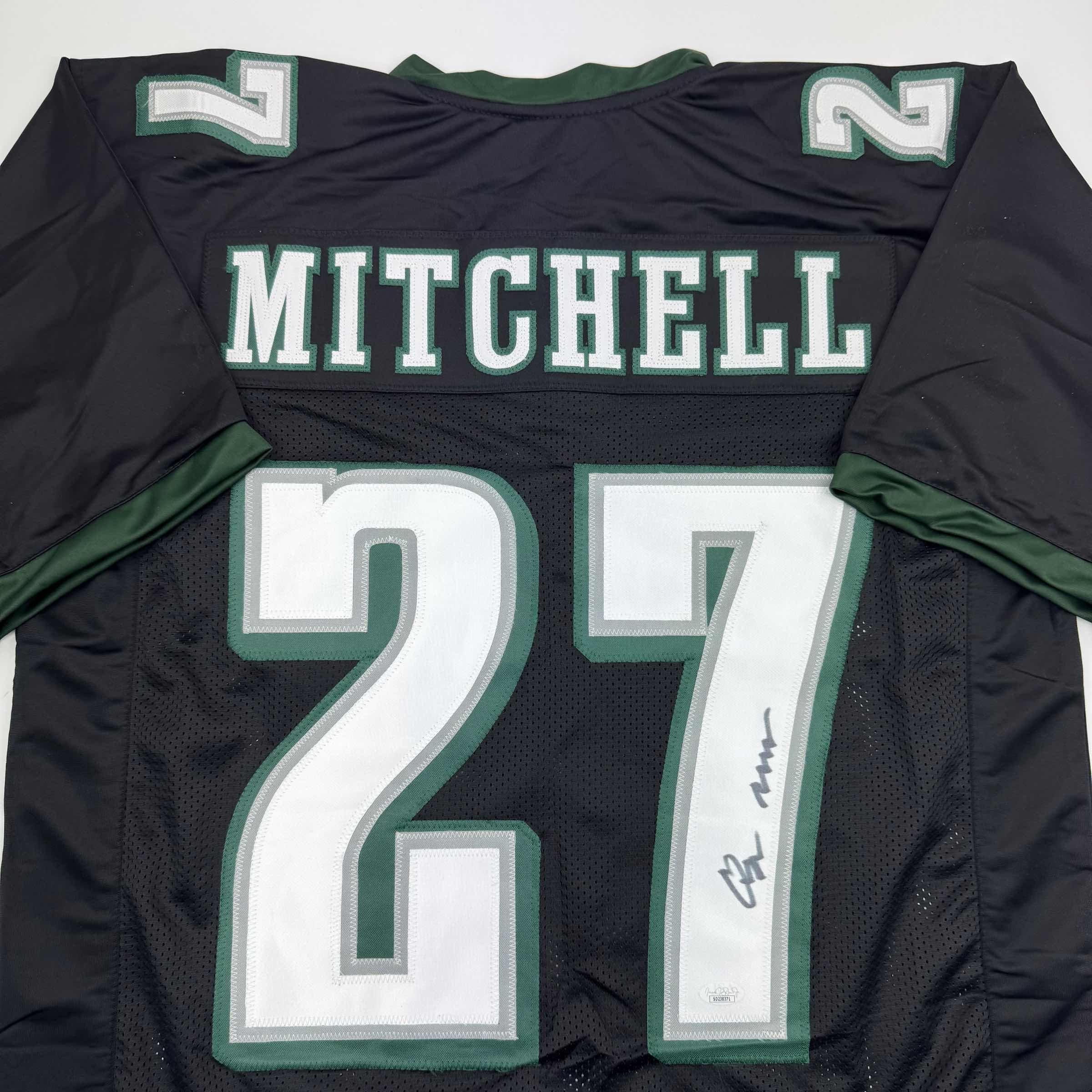 autographed-signed-quinyon-mitchell-philadelphia-black-football-jersey-jsa-coa