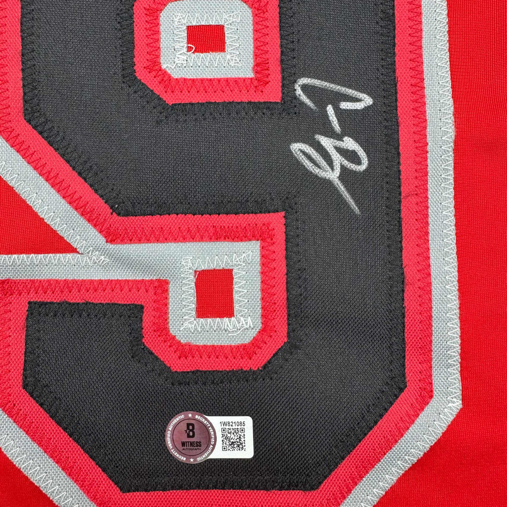 autographed-signed-corbin-burnes-arizona-red-baseball-jersey-beckett-bas-coa