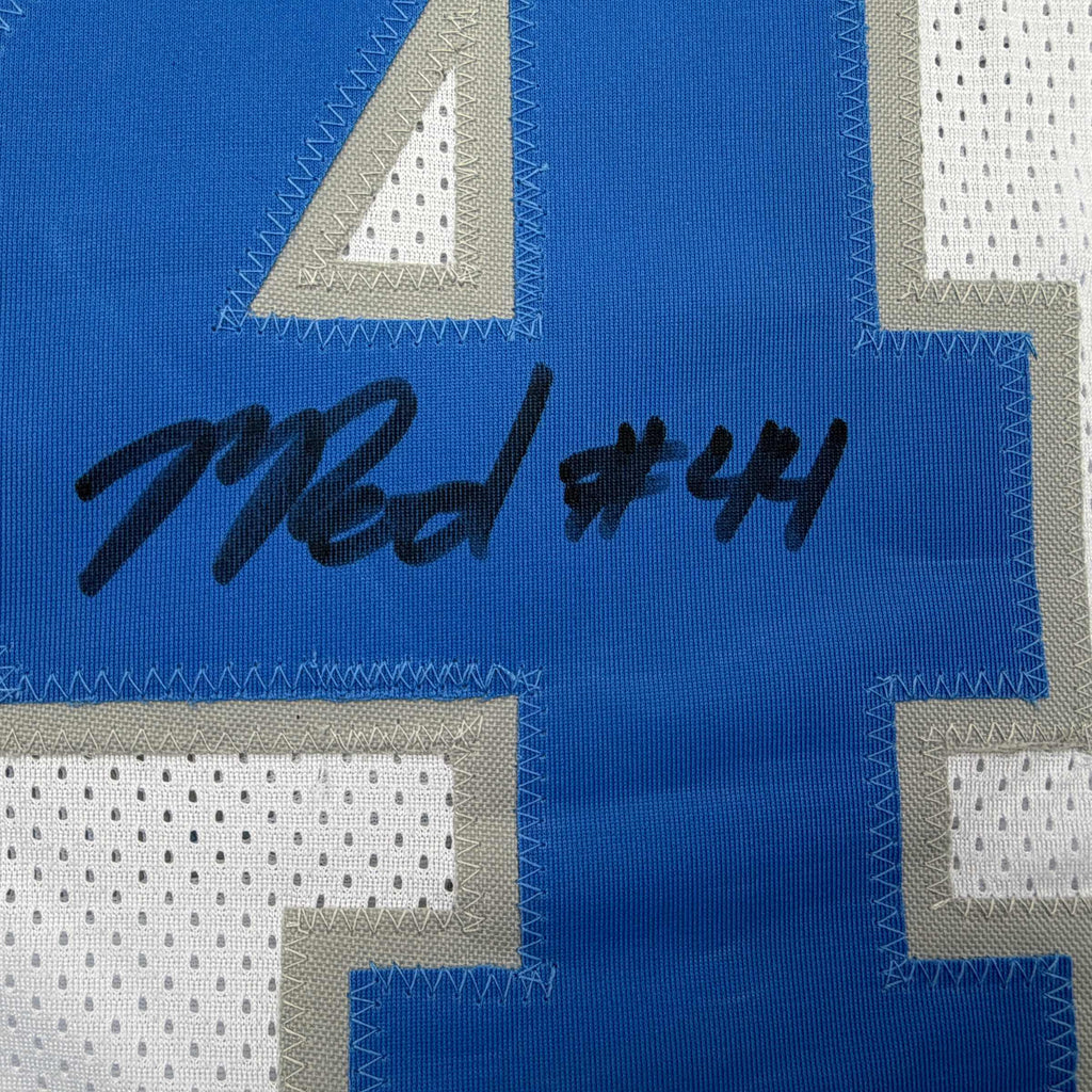 autographed-signed-malcolm-rodriguez-detroit-white-football-jersey-beckett-bas-coa
