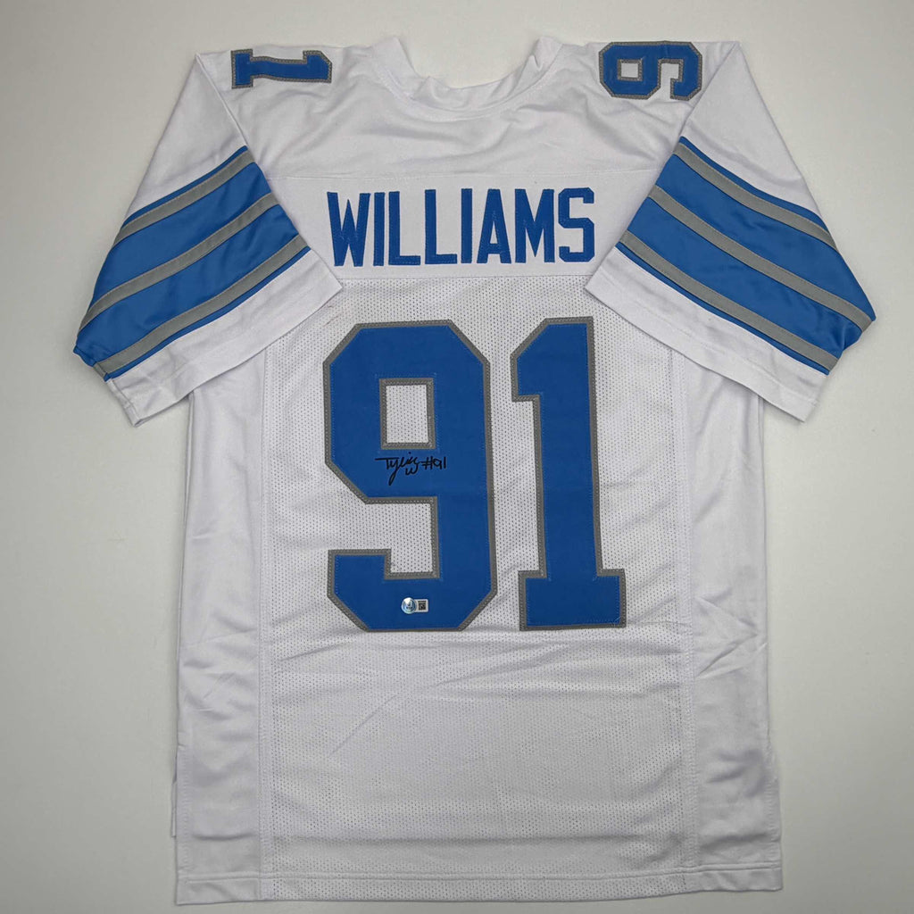 autographed-signed-tyleik-williams-detroit-white-football-jersey-beckett-bas-coa