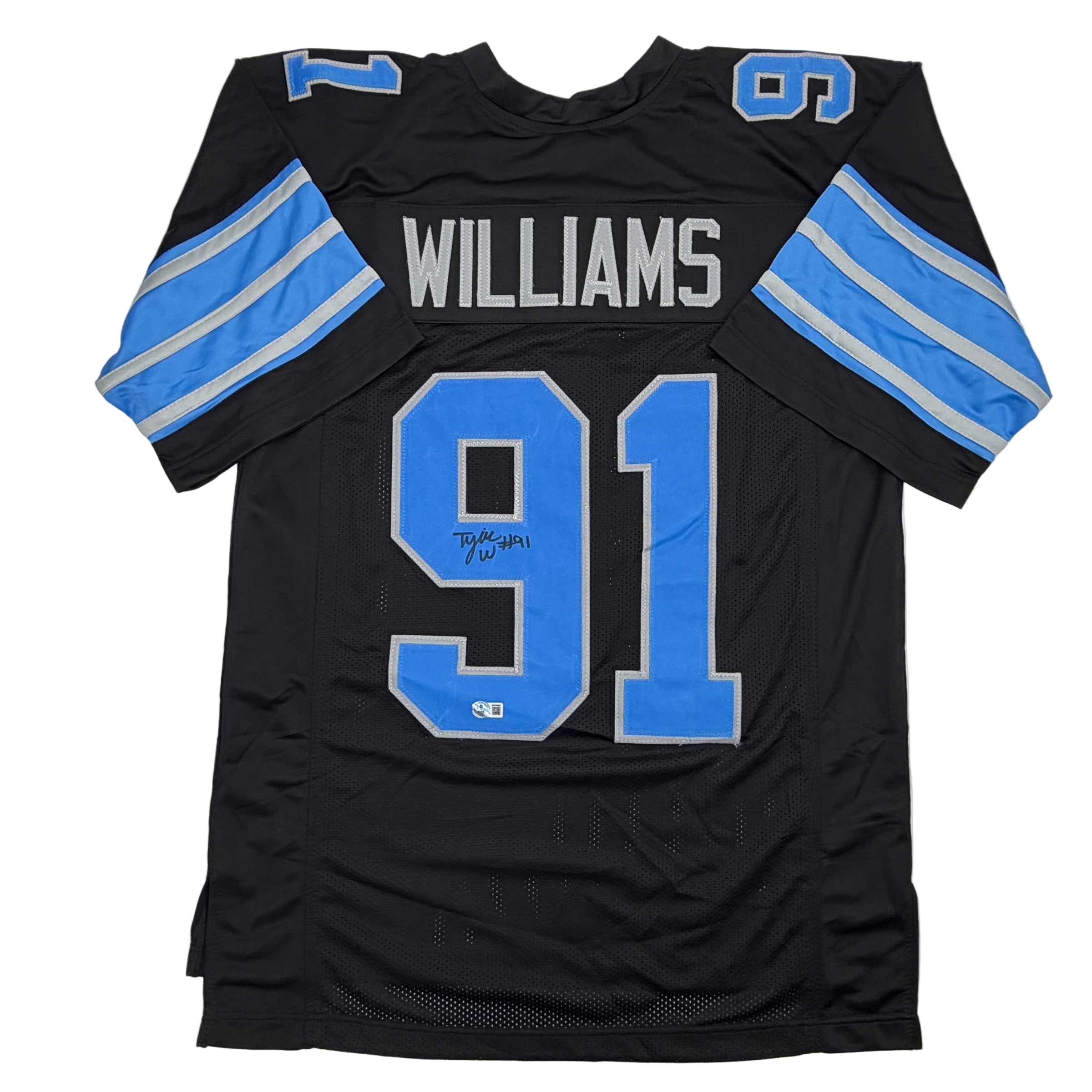 autographed-signed-tyleik-williams-detroit-black-football-jersey-beckett-bas-coa