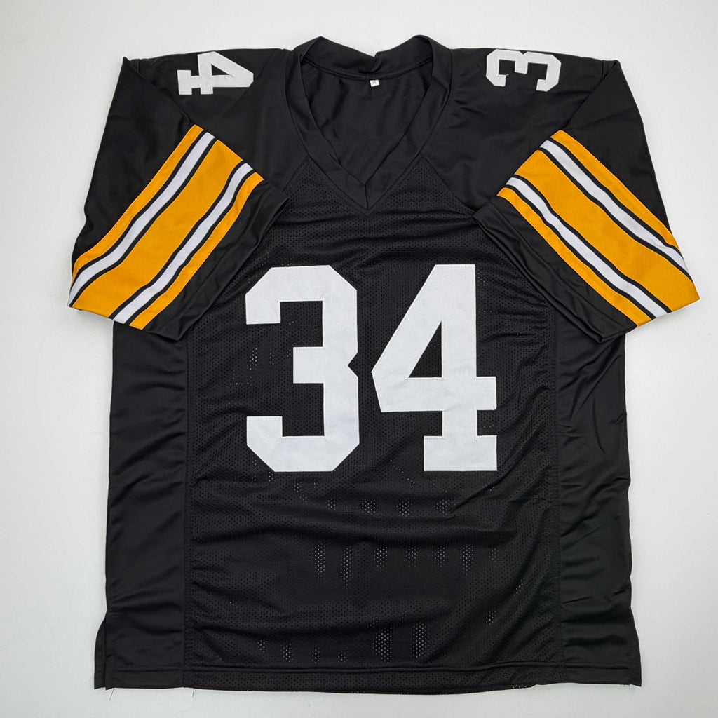 autographed-signed-andy-russell-pittsburgh-black-football-jersey-beckett-bas-coa