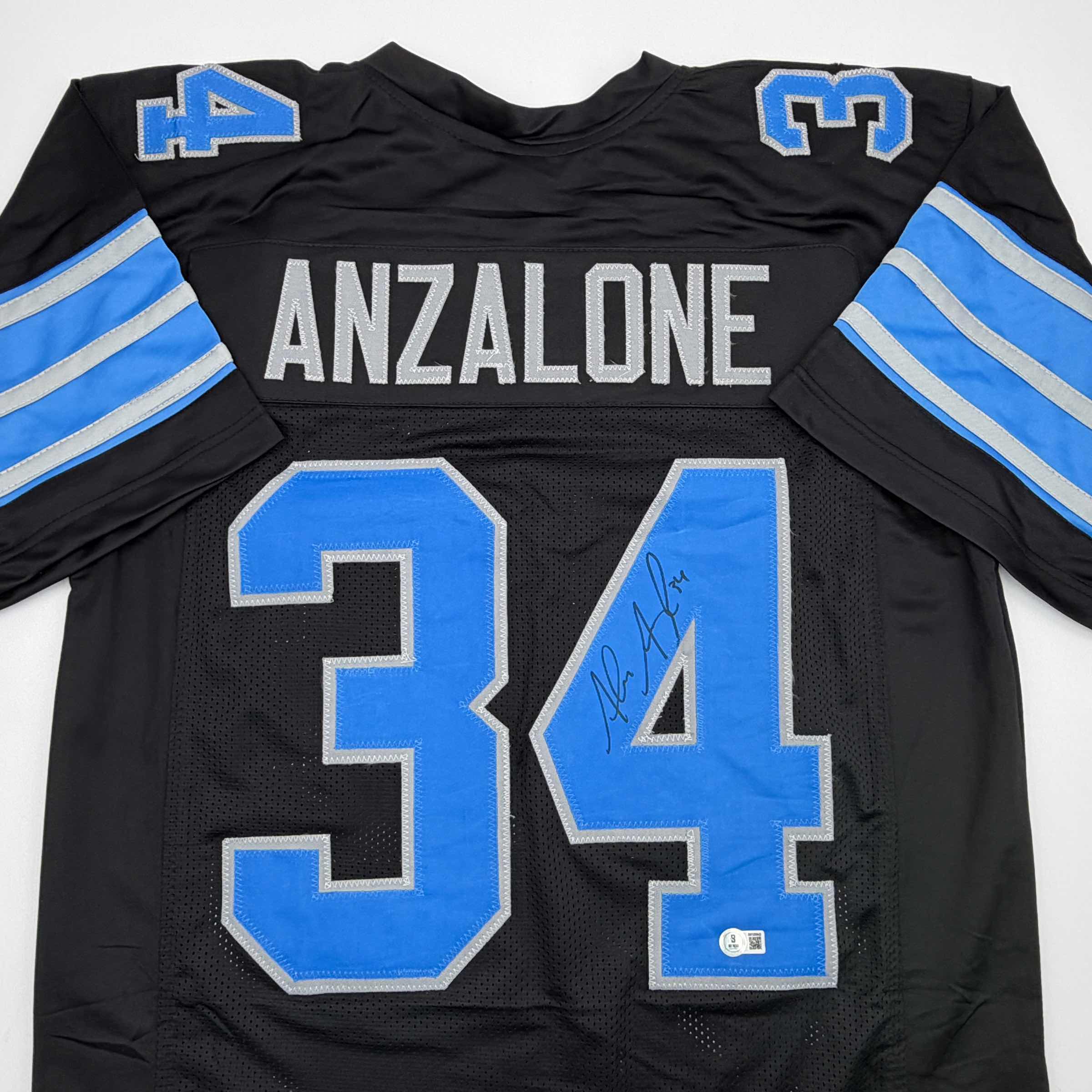 autographed-signed-alex-anzalone-detroit-black-football-jersey-beckett-bas-coa