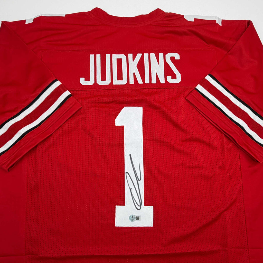 autographed-signed-quinshon-judkins-ohio-state-red-college-football-jersey-beckett-bas-coa